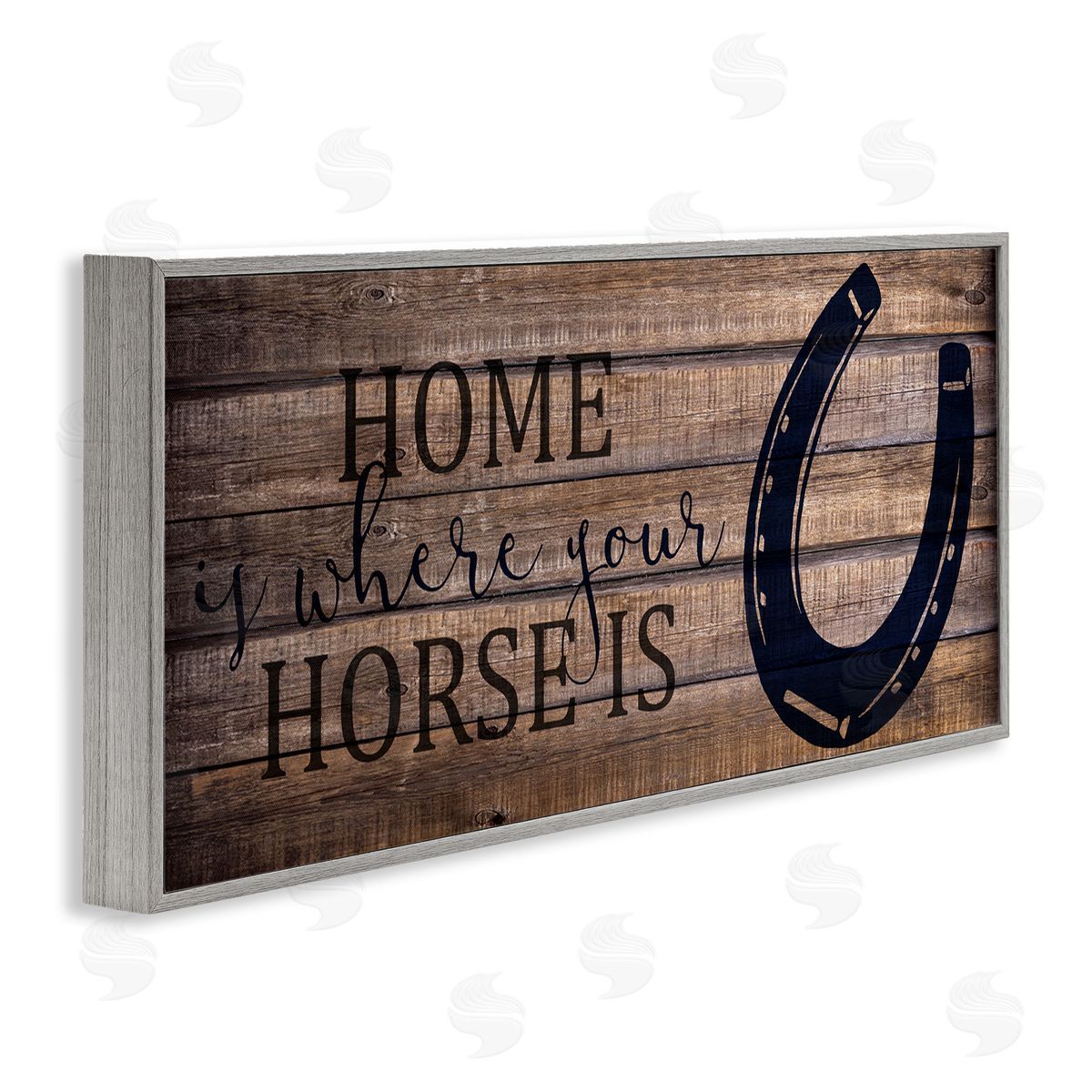 Home Where Horse Is Grey Frame Print Wall Art, Home Decor by Kim Allen