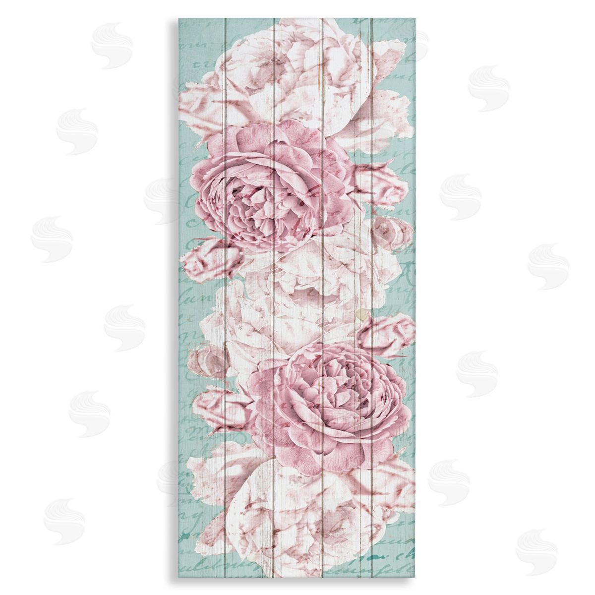 Flower Bloom Pink Blue Canvas Wall Art, Home Decor by Kim Allen