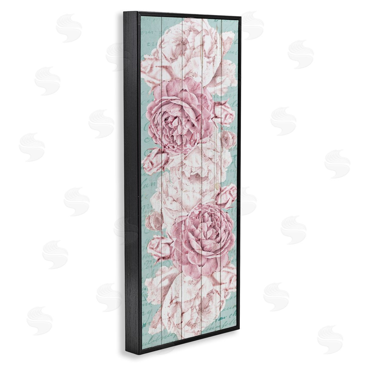 Flower Bloom Pink Blue Black Frame Print Wall Art, Home Decor by Kim Allen