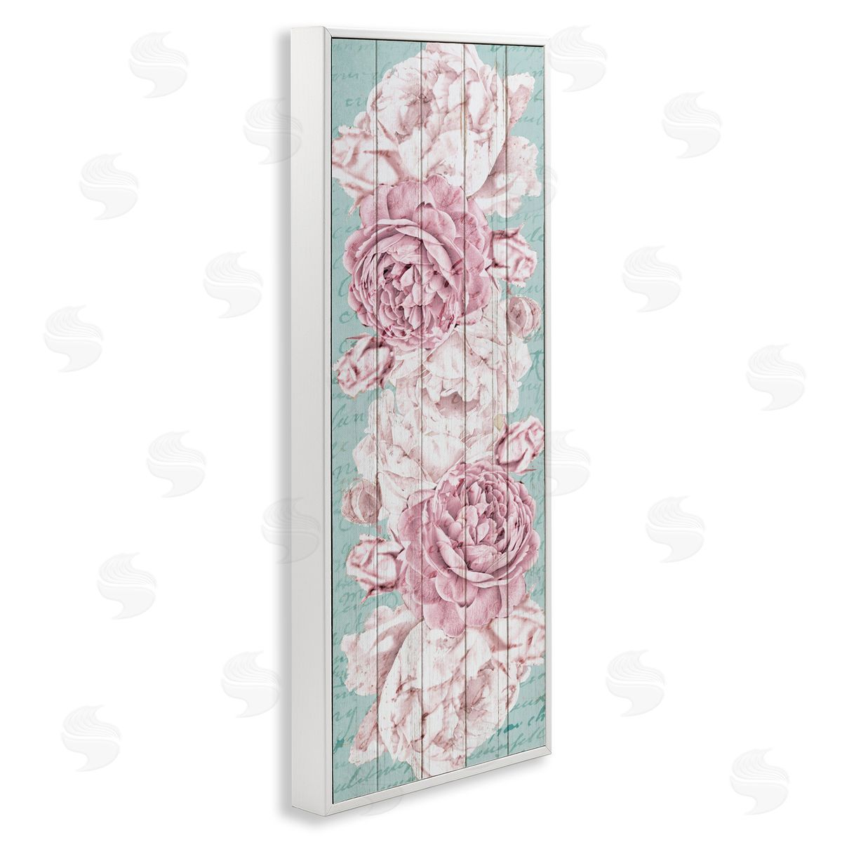 Flower Bloom Pink Blue White Frame Print Wall Art, Home Decor by Kim Allen
