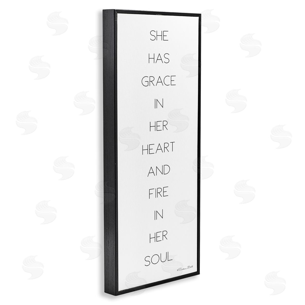Grace In Her Heart Inspirational Black Frame Print Wall Art, Home Decor by Susan Ball