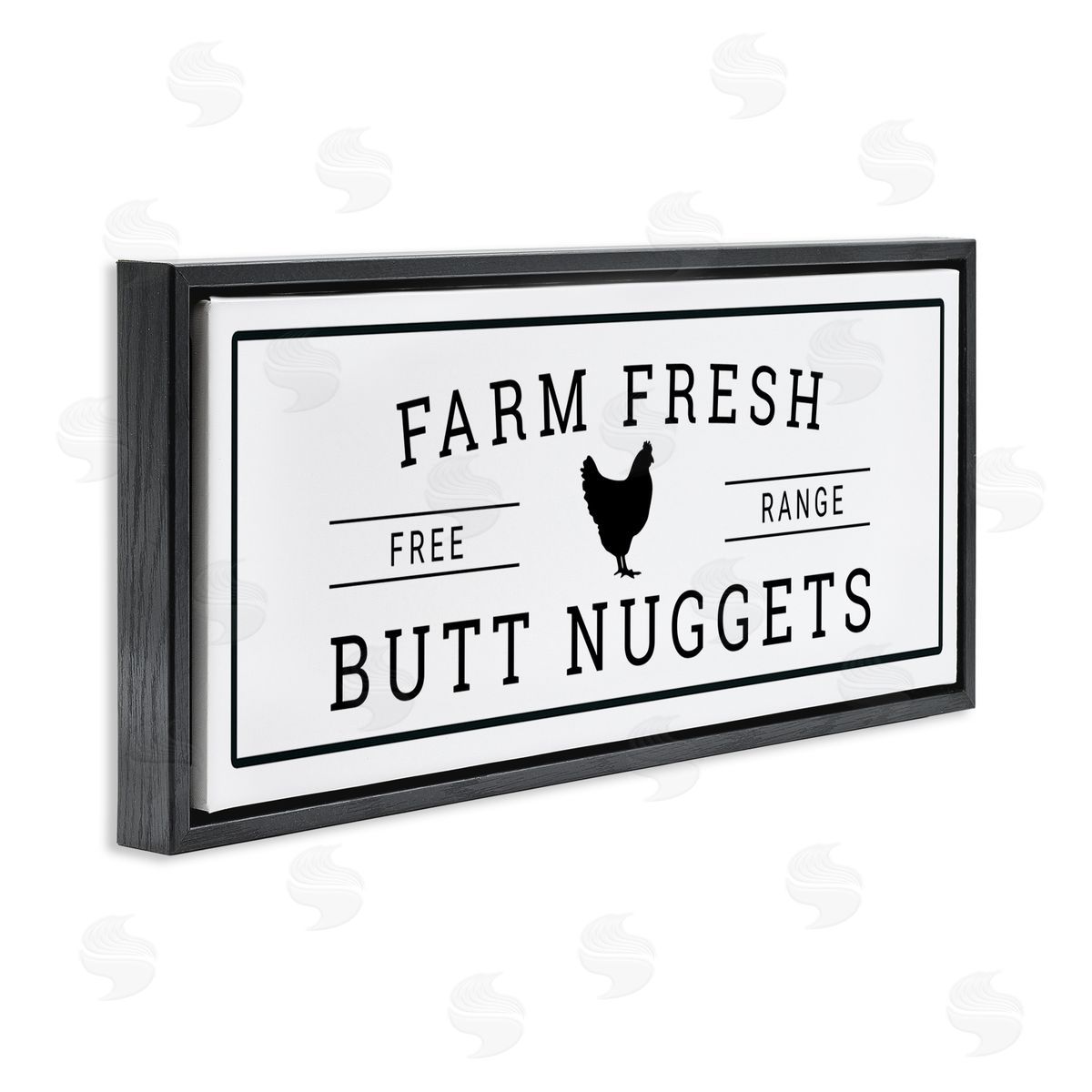 Farm Fresh Butt Nuggets Black Floating Frame Canvas Wall Art, Home Decor by Susan Ball