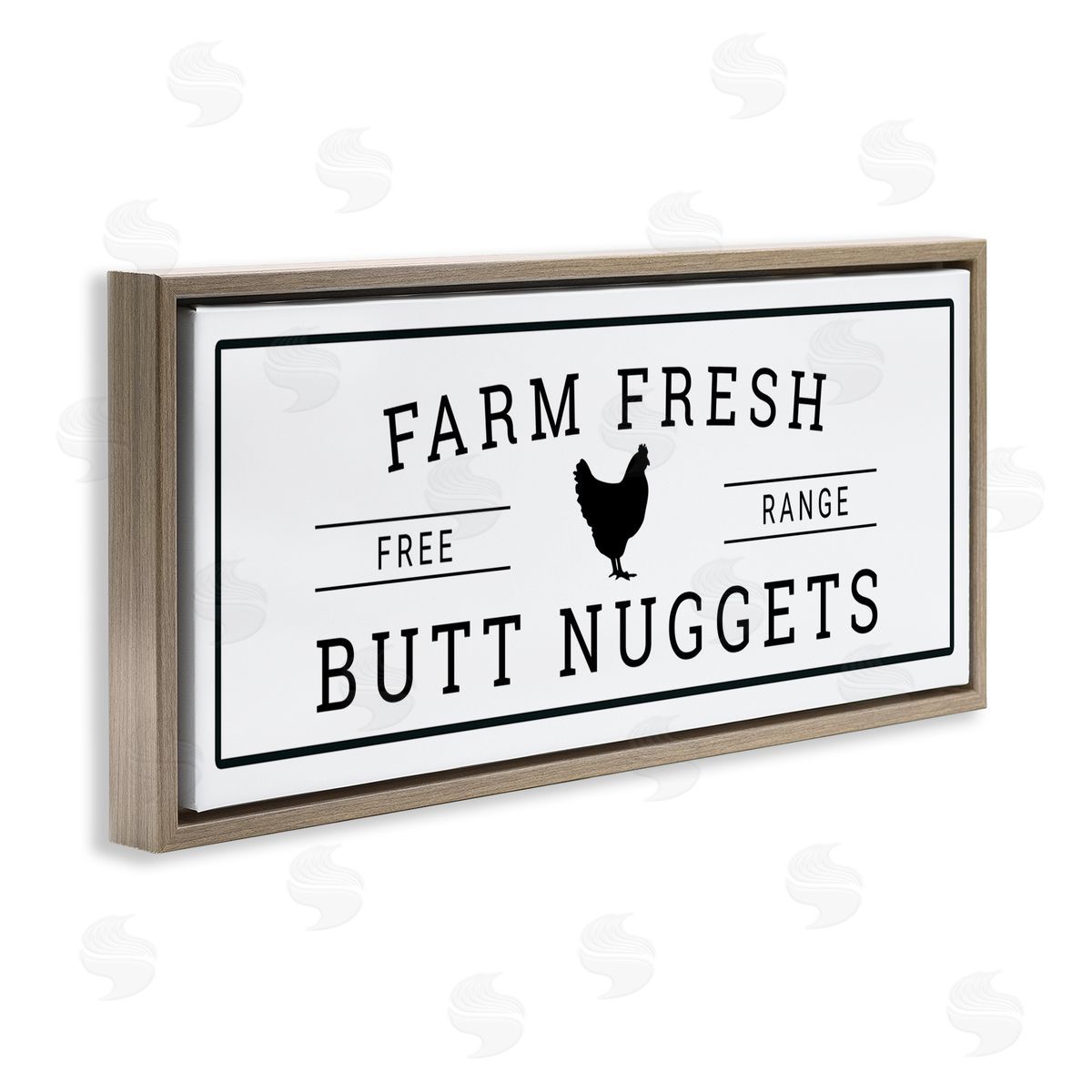 Farm Fresh Butt Nuggets Brown Floating Frame Canvas Wall Art, Home Decor by Susan Ball