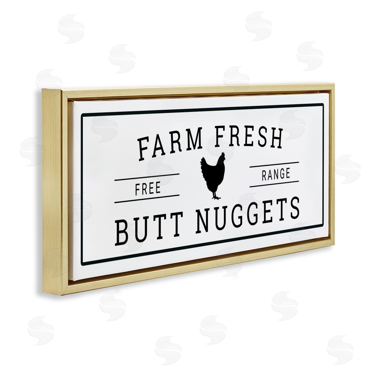 Farm Fresh Butt Nuggets Gold Floating Frame Canvas Wall Art, Home Decor by Susan Ball