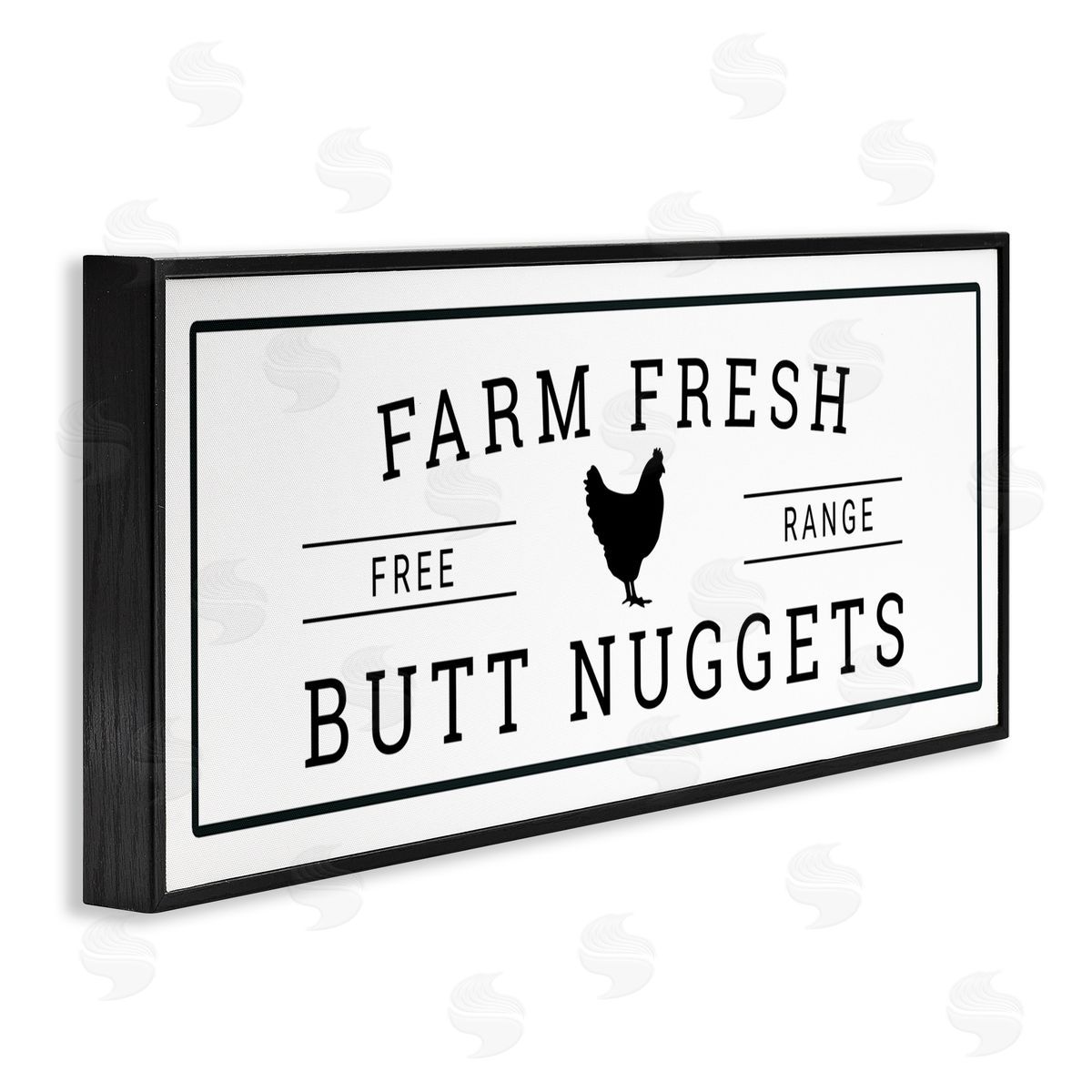 Farm Fresh Butt Nuggets Black Frame Print Wall Art, Home Decor by Susan Ball