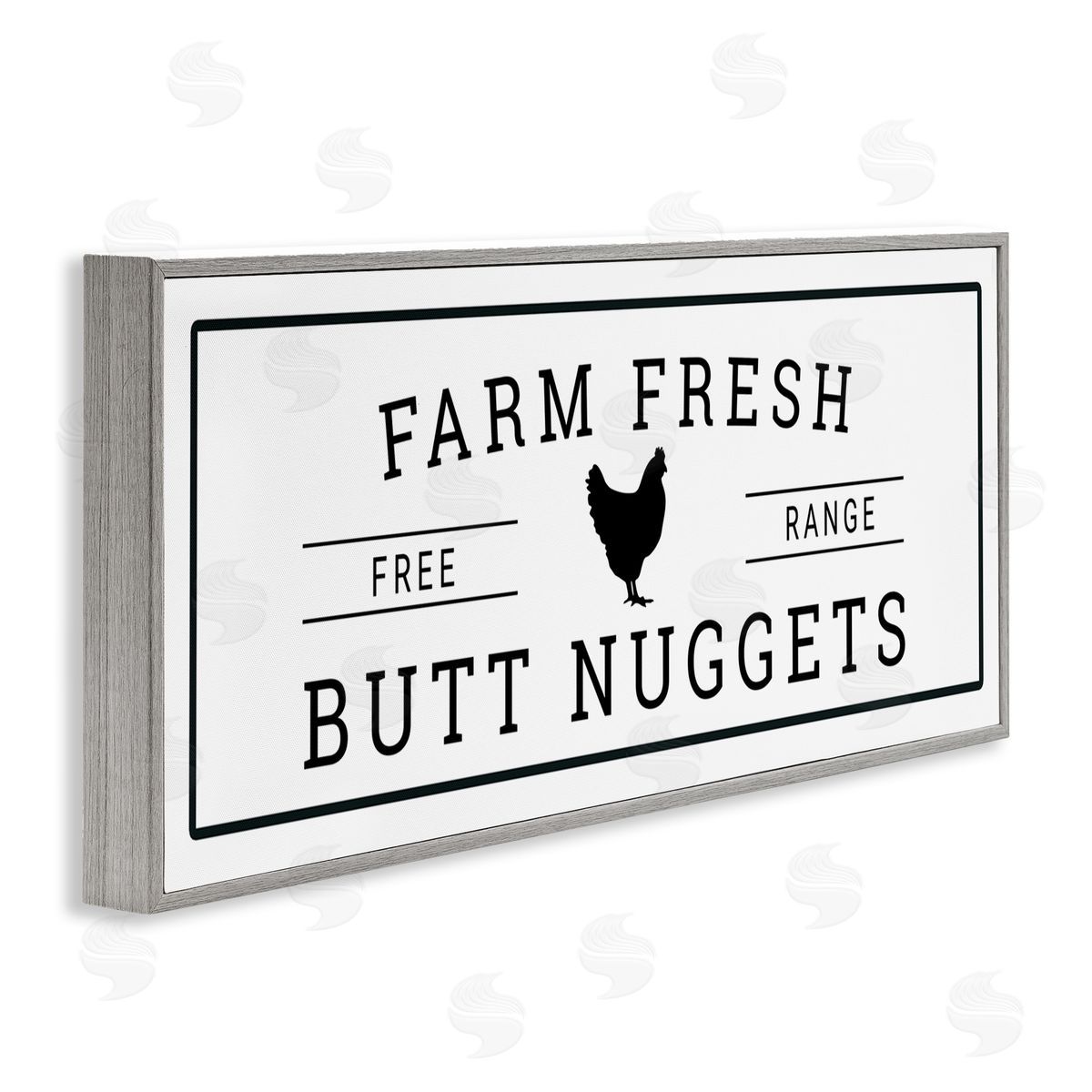 Farm Fresh Butt Nuggets Grey Frame Print Wall Art, Home Decor by Susan Ball