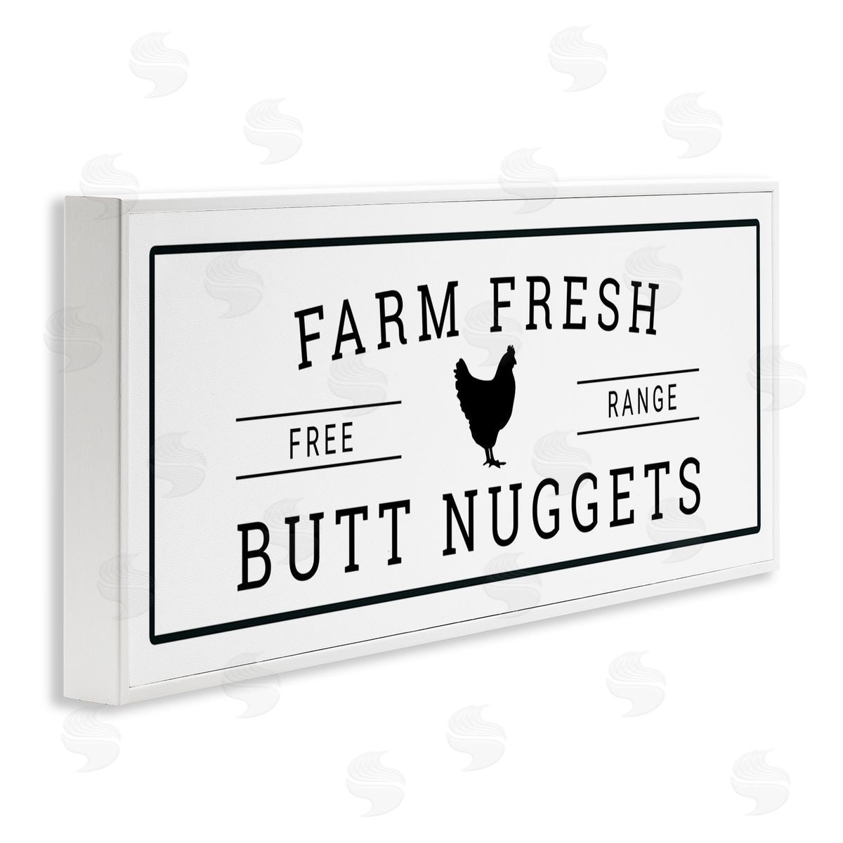 Farm Fresh Butt Nuggets White Frame Print Wall Art, Home Decor by Susan Ball