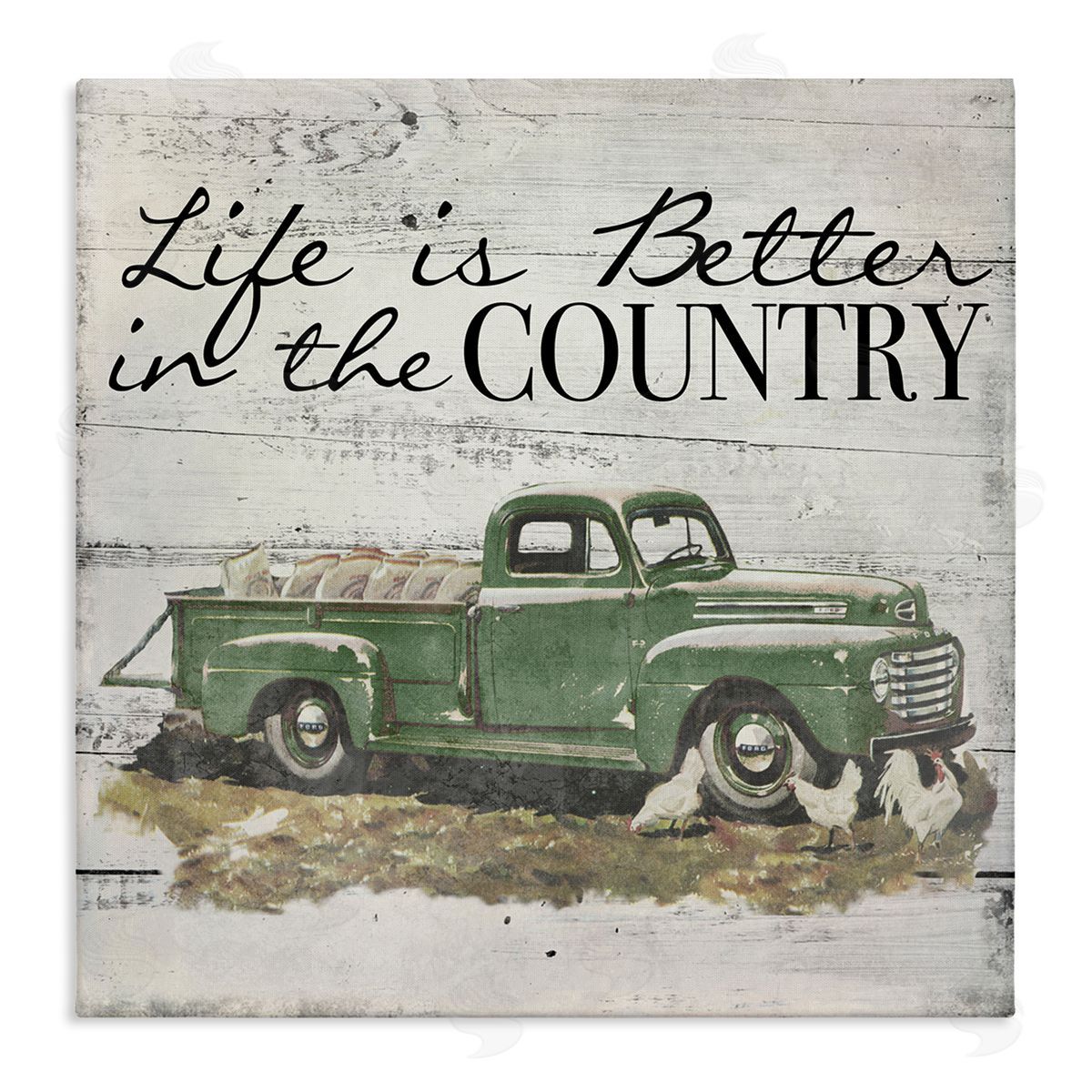Better In Country Green Truck Canvas Wall Art, Home Decor by The Saturday Evening Post