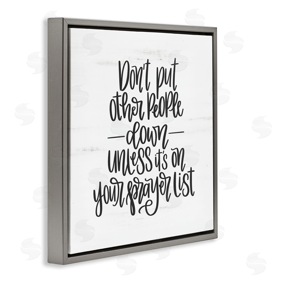 Don't Put Others Down Inspirational Grey Floating Frame Canvas Wall Art, Home Decor by Imperfect Dust