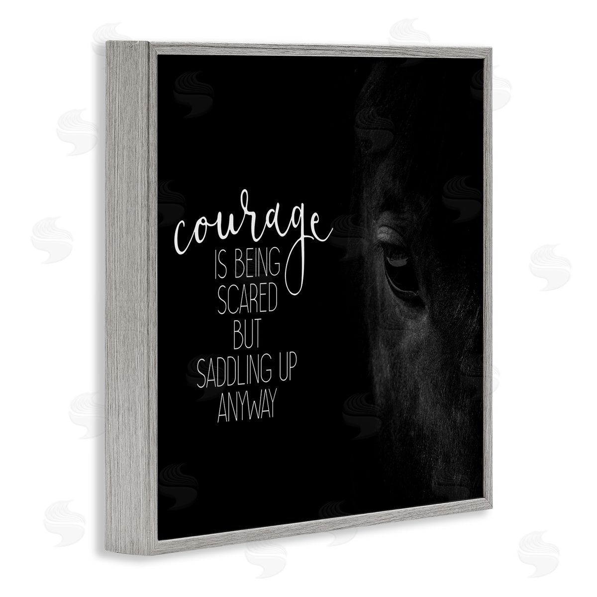 Saddle Courage Horse Farm Grey Frame Print Wall Art, Home Decor by Kim Allen