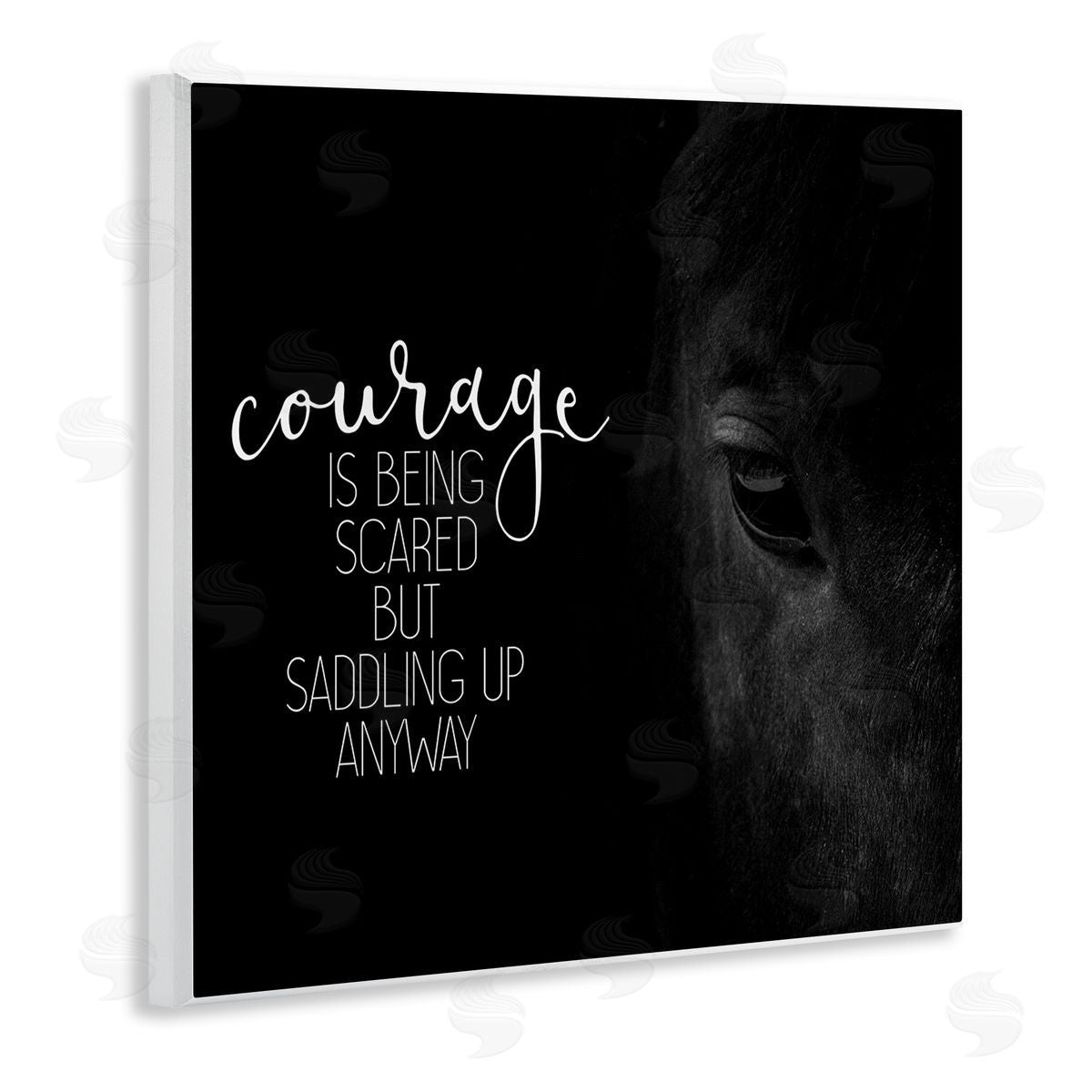 Saddle Courage Horse Farm Wood Plaque Wall Art, Home Decor by Kim Allen