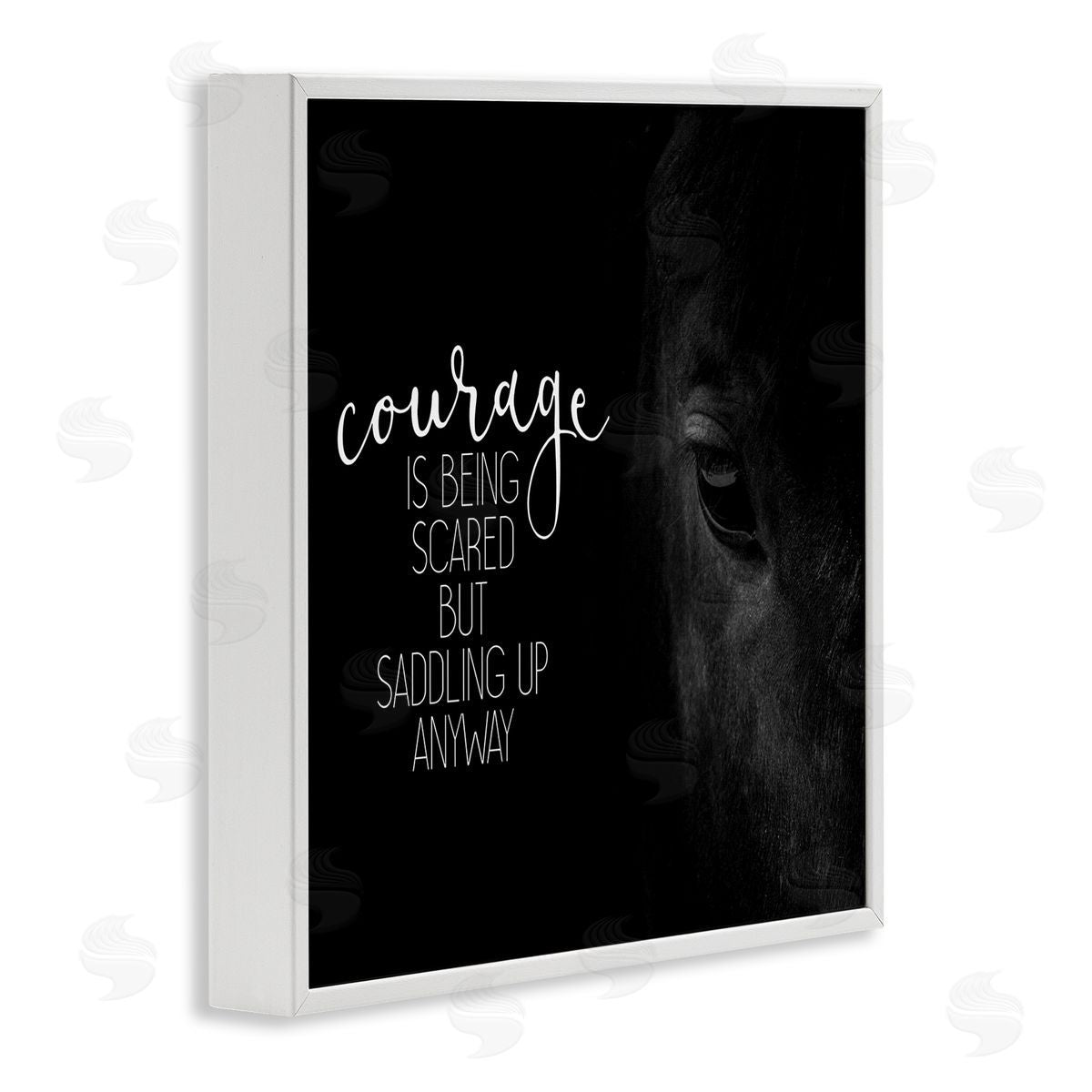 Saddle Courage Horse Farm White Frame Print Wall Art, Home Decor by Kim Allen