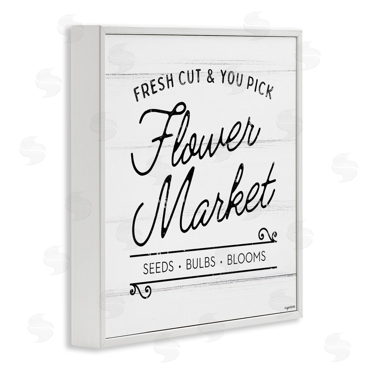 Flower Market Farm Family White Frame Print Wall Art, Home Decor by Kyra Brown