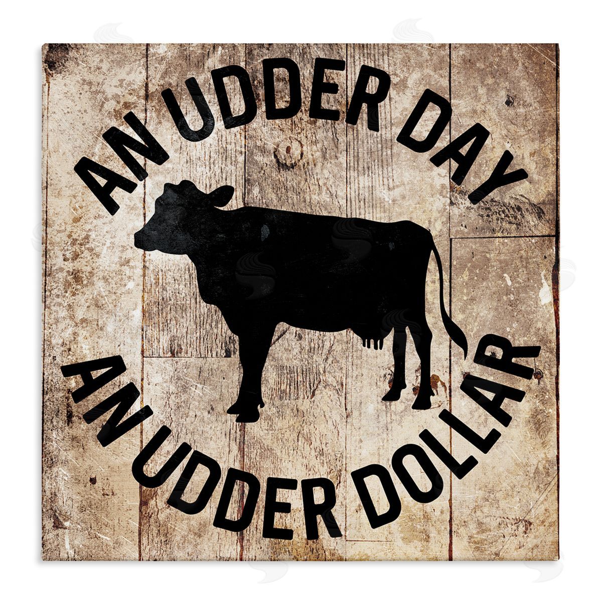 Udder Day Funny Cow Canvas Wall Art, Home Decor by Milli Villa