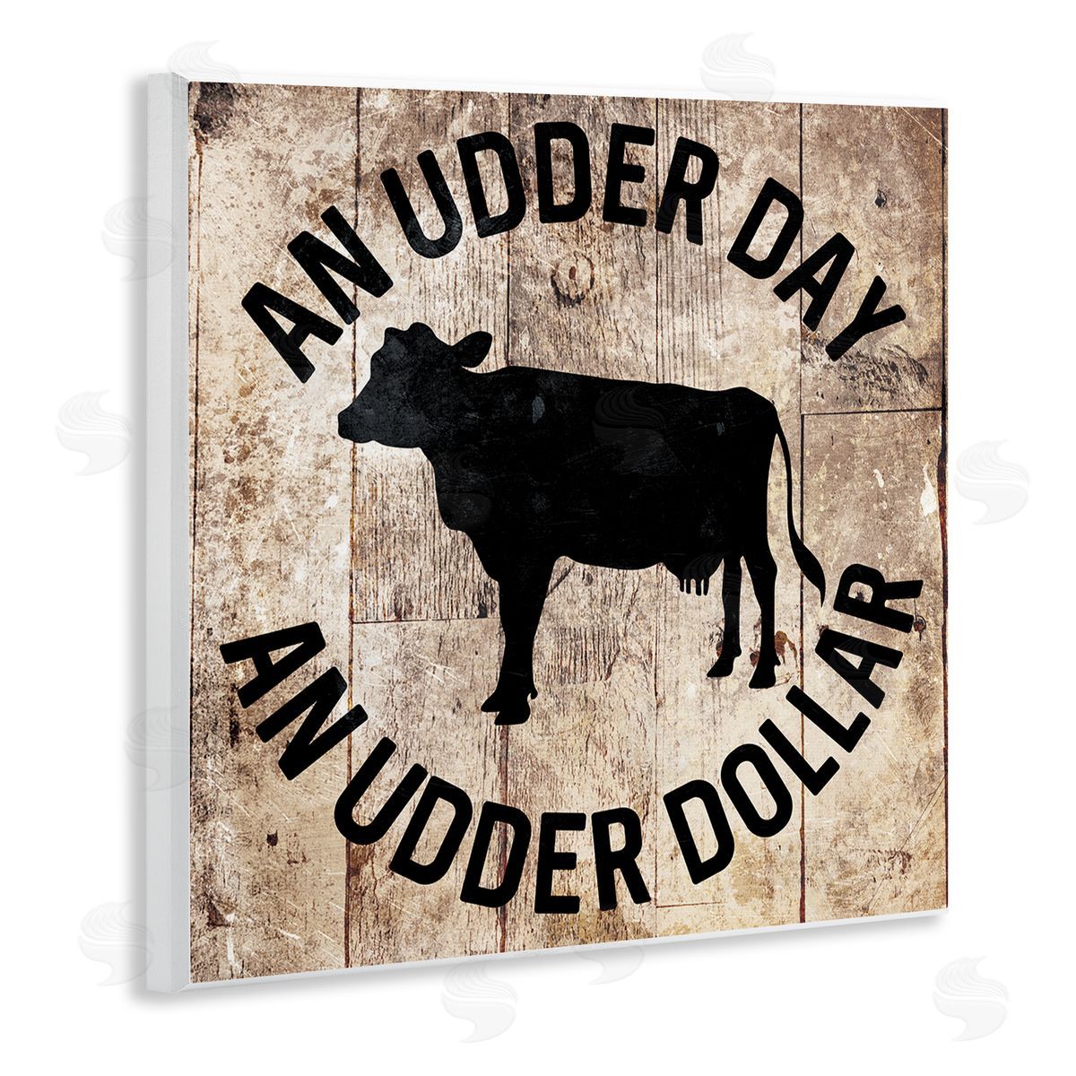 Udder Day Funny Cow Wood Plaque Wall Art, Home Decor by Milli Villa