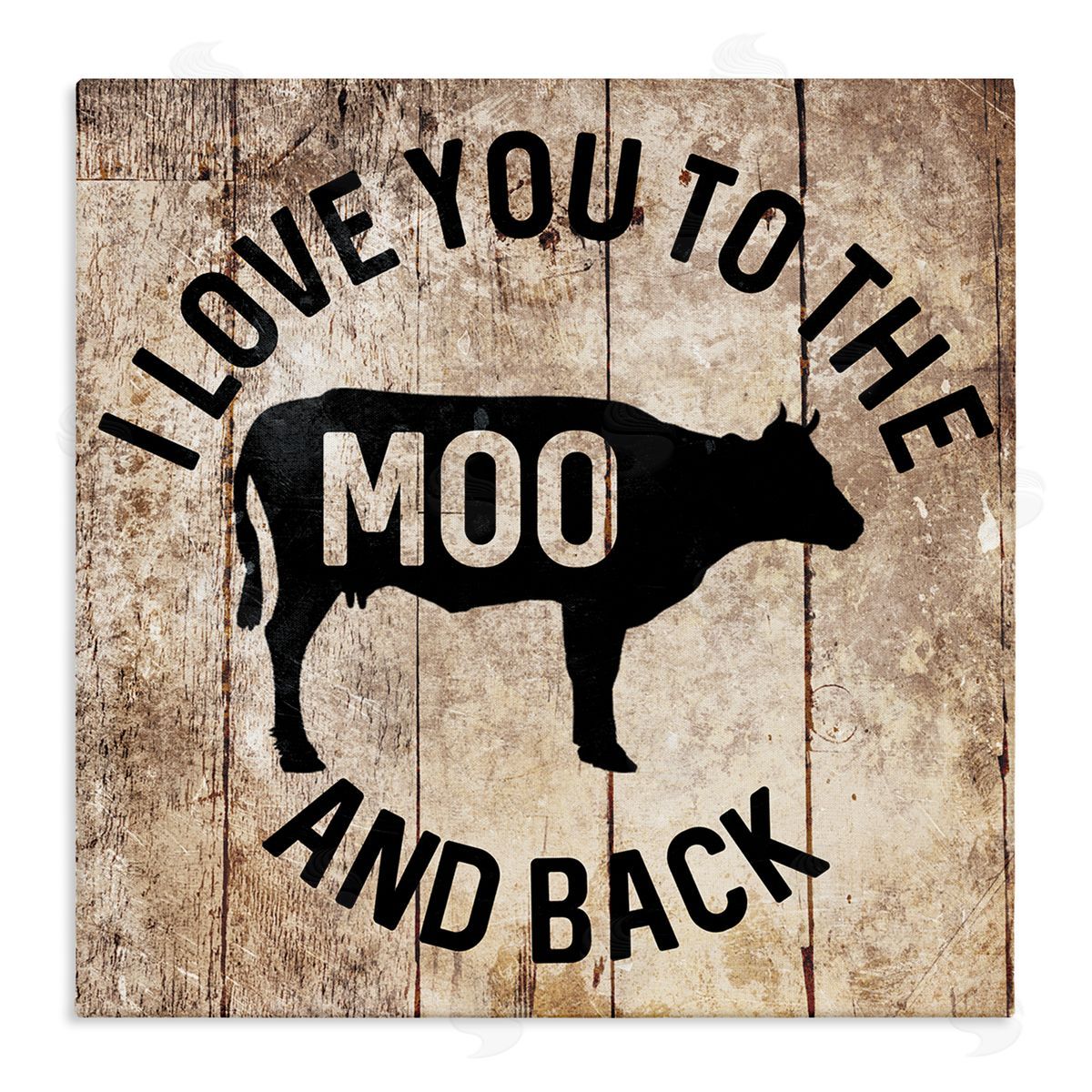 Moo & Back Funny Cow Canvas Wall Art, Home Decor by Milli Villa