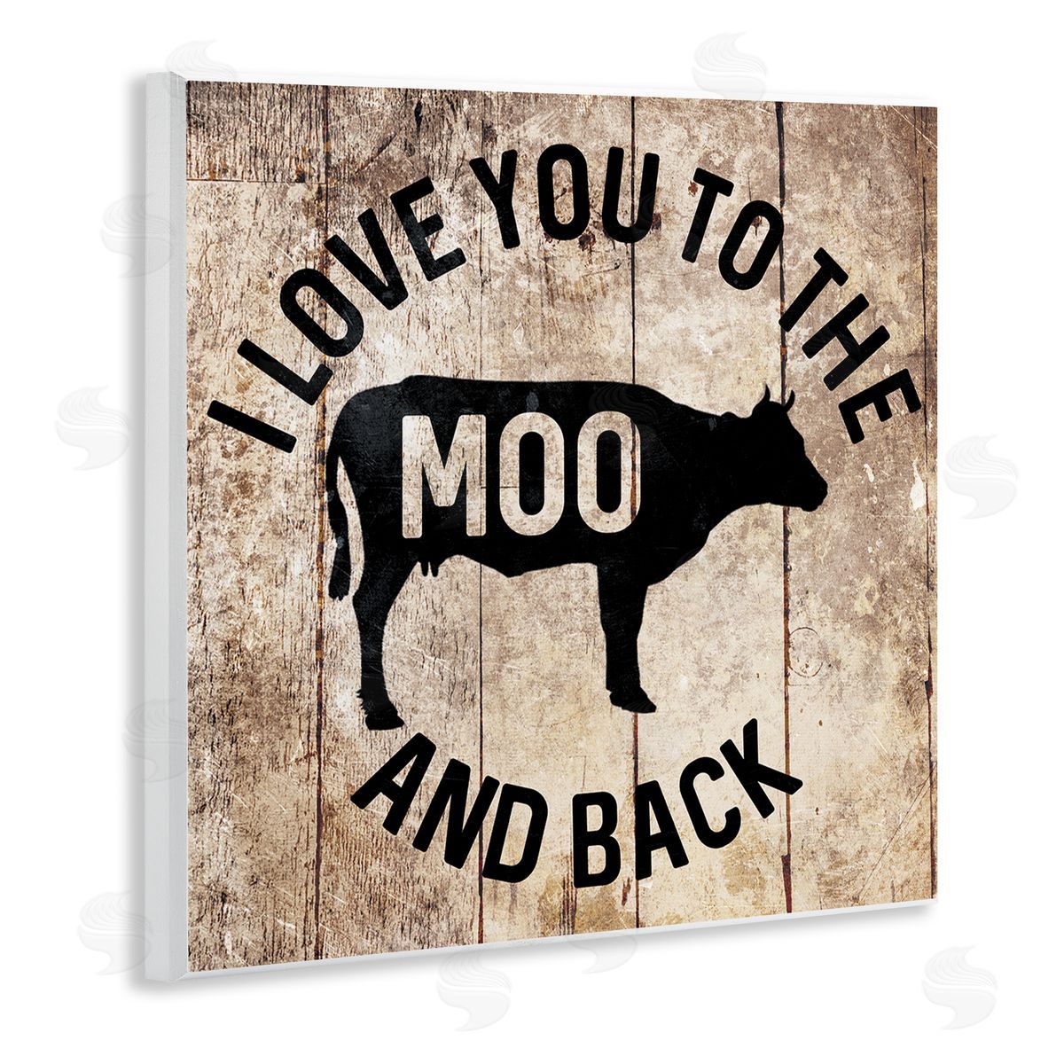 Moo & Back Funny Cow Wood Plaque Wall Art, Home Decor by Milli Villa
