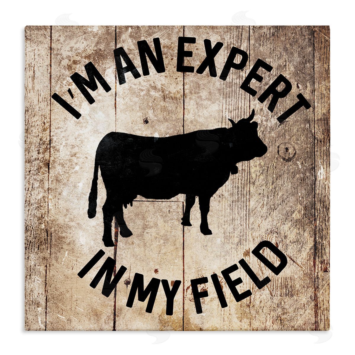 Expert In My Field Funny Cow Canvas Wall Art, Home Decor by Milli Villa