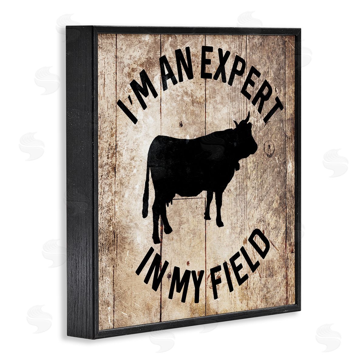 Expert In My Field Funny Cow Black Frame Print Wall Art, Home Decor by Milli Villa
