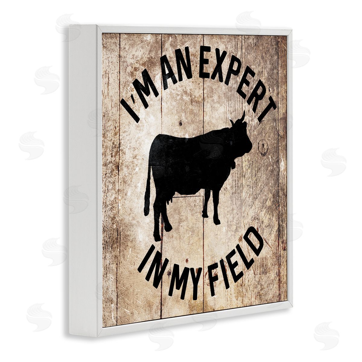 Expert In My Field Funny Cow White Frame Print Wall Art, Home Decor by Milli Villa