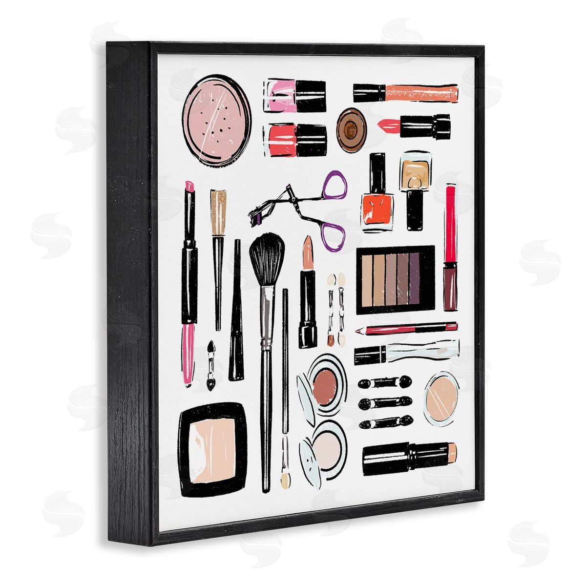 Make Up Tools Fashion Black Frame Print Wall Art, Home Decor by Milli Villa