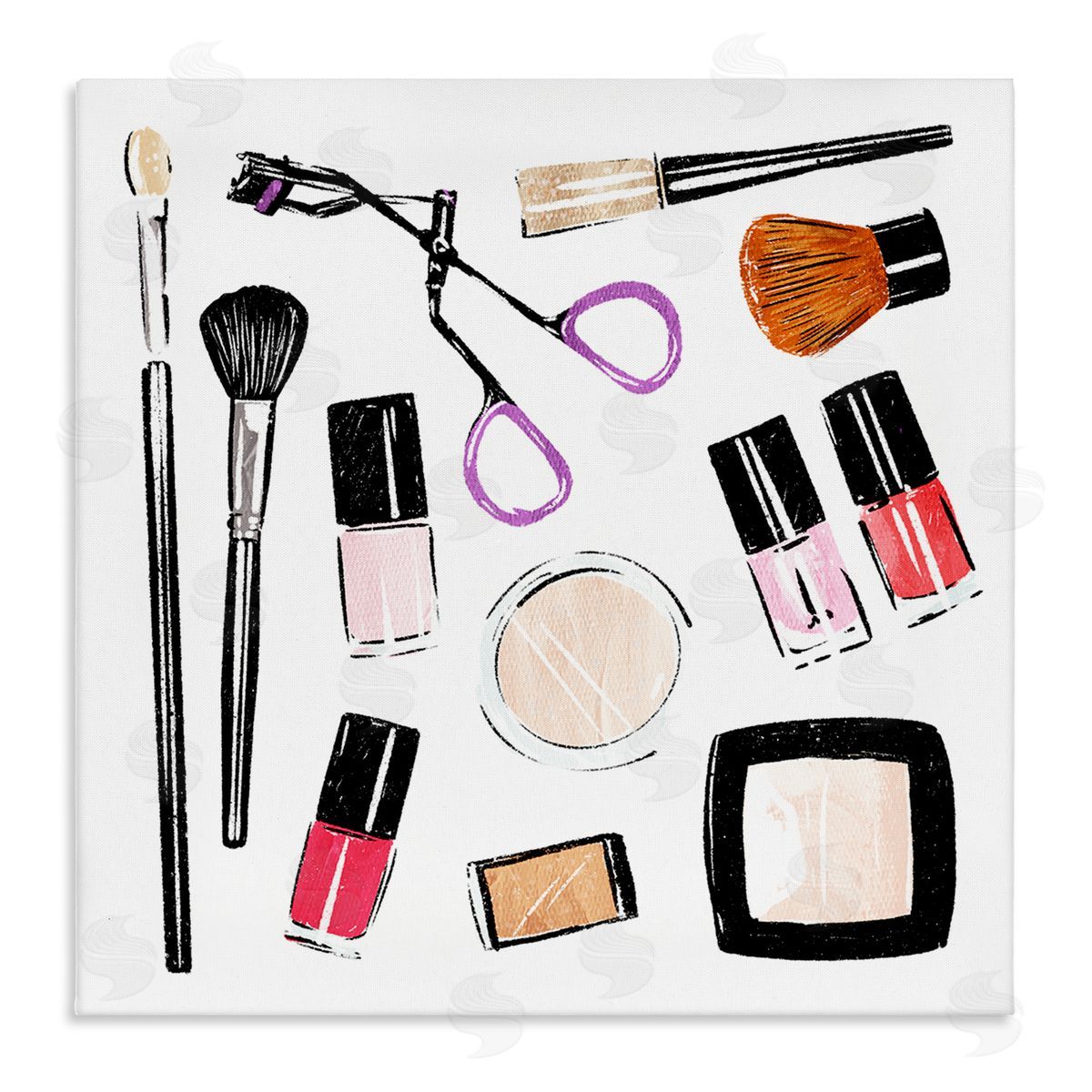 Make Up Tools Beauty Canvas Wall Art, Home Decor by Milli Villa