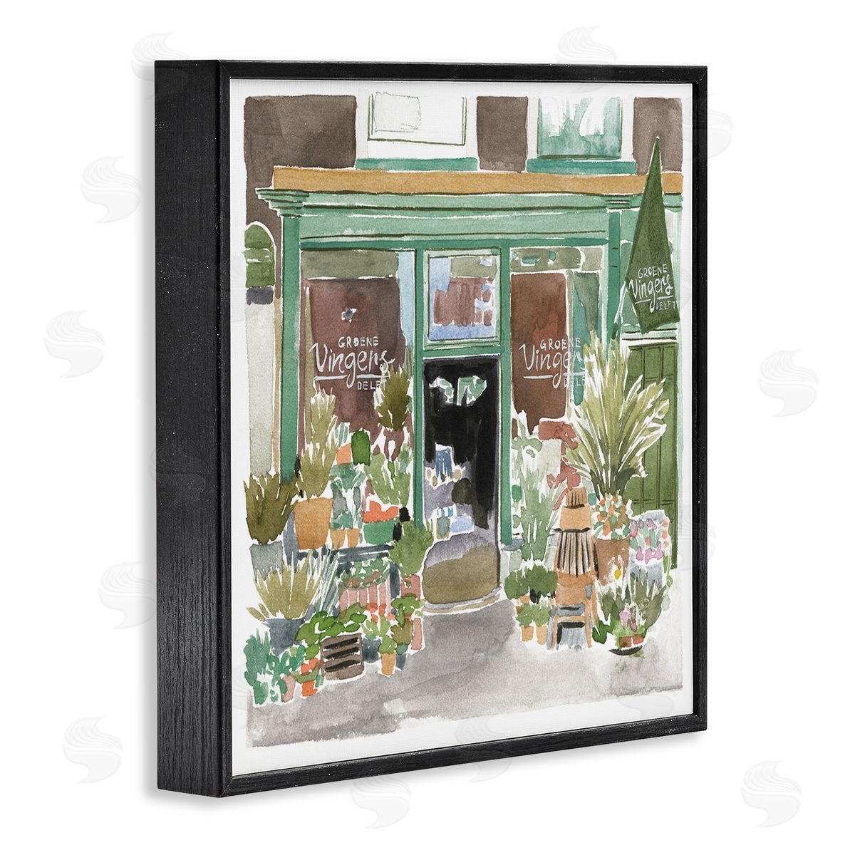 Paris Flower Shop Black Frame Print Wall Art, Home Decor by Melissa Wang