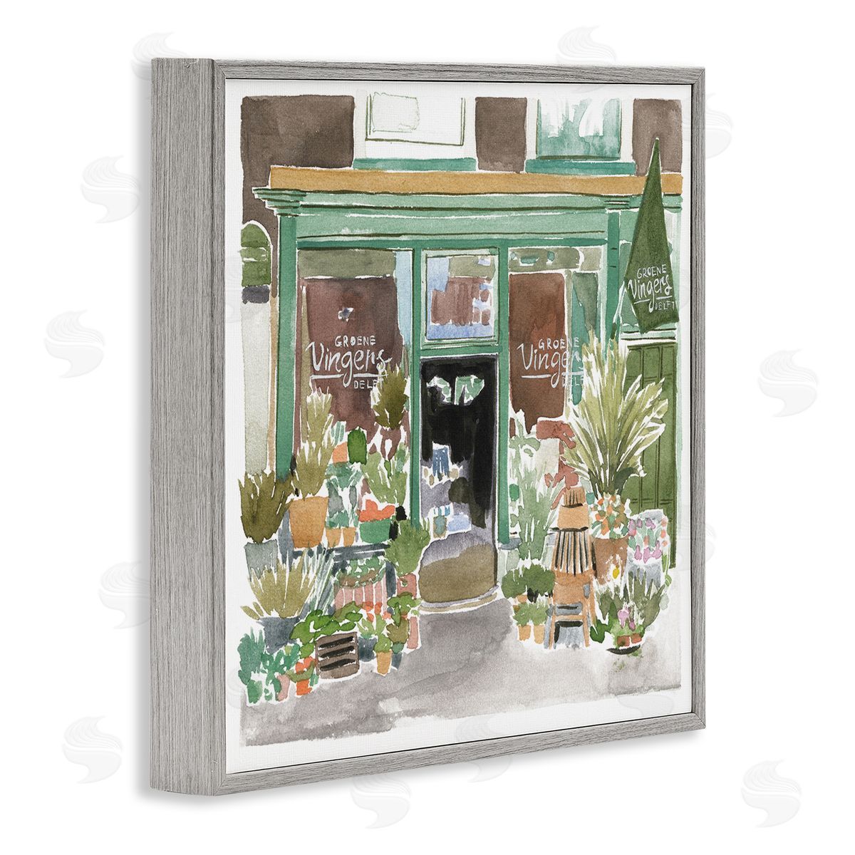 Paris Flower Shop Grey Frame Print Wall Art, Home Decor by Melissa Wang