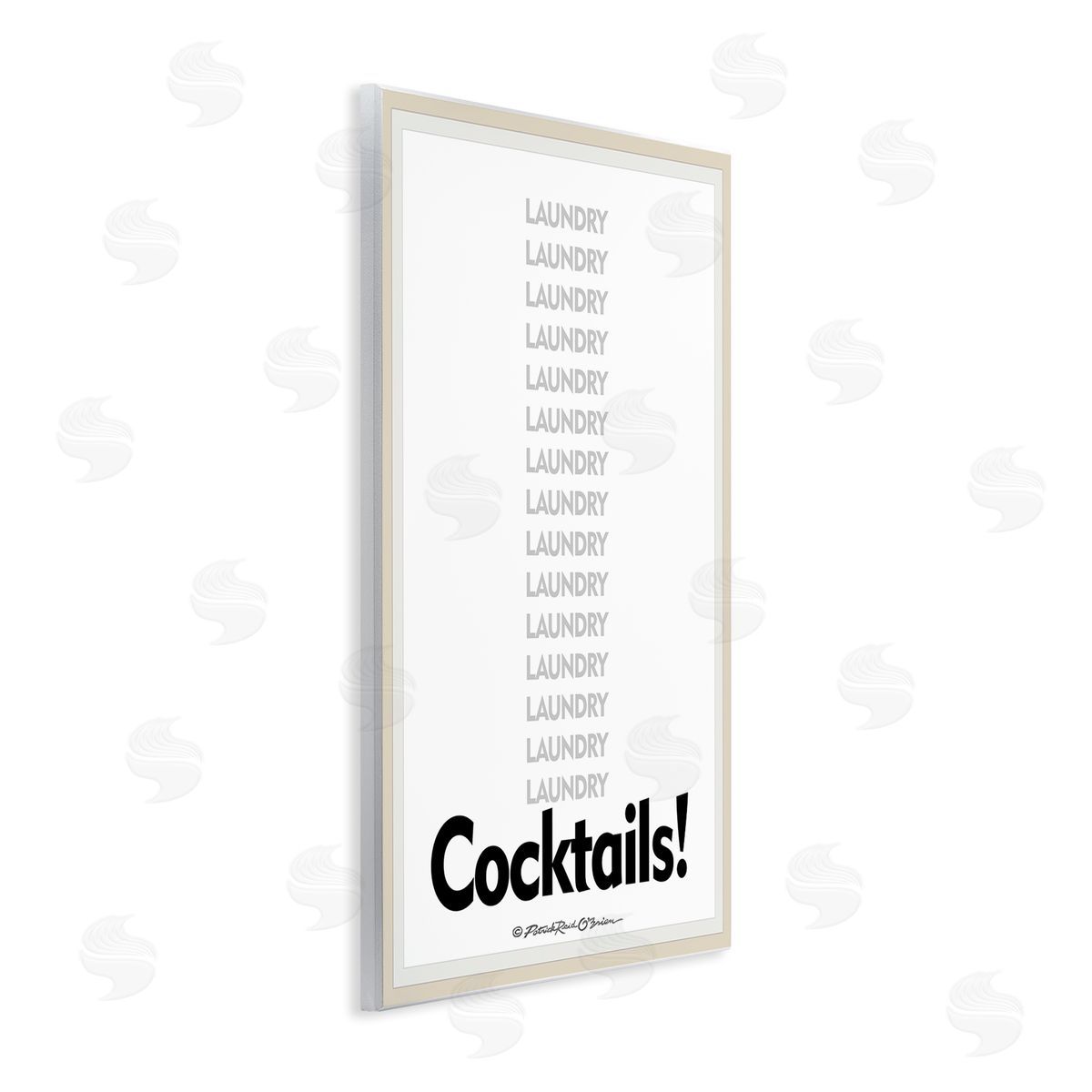 Laundry And Cocktails Funny Wood Plaque Wall Art, Home Decor by Patrick Reid O'Brien
