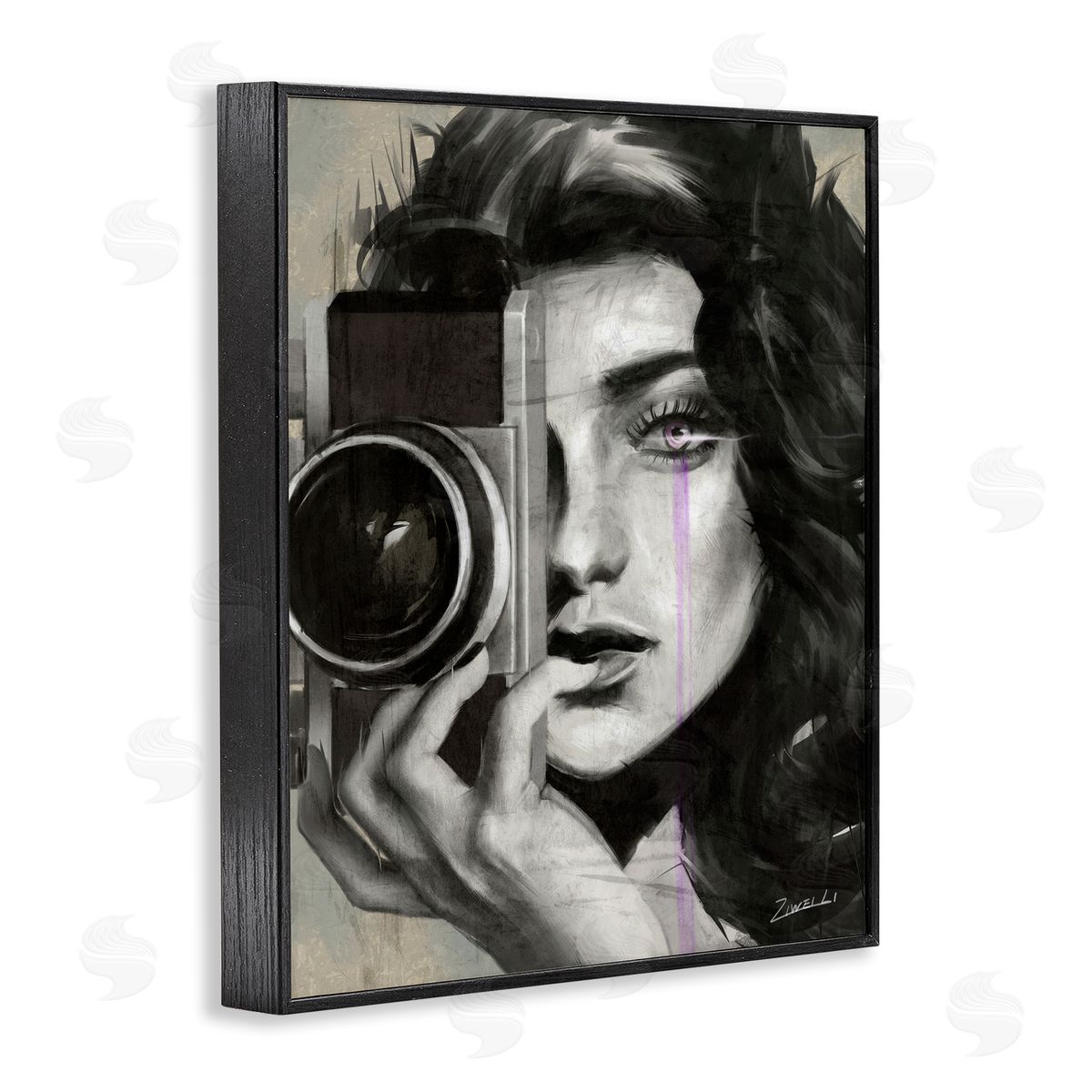 Portrait of Female Photographer Black Frame Print Wall Art, Home Decor by Ziwei Li