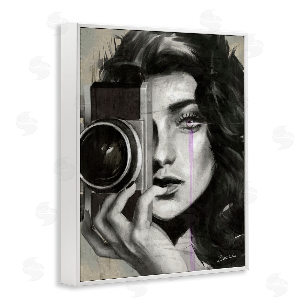 Portrait of Female Photographer White Frame Print Wall Art, Home Decor by Ziwei Li