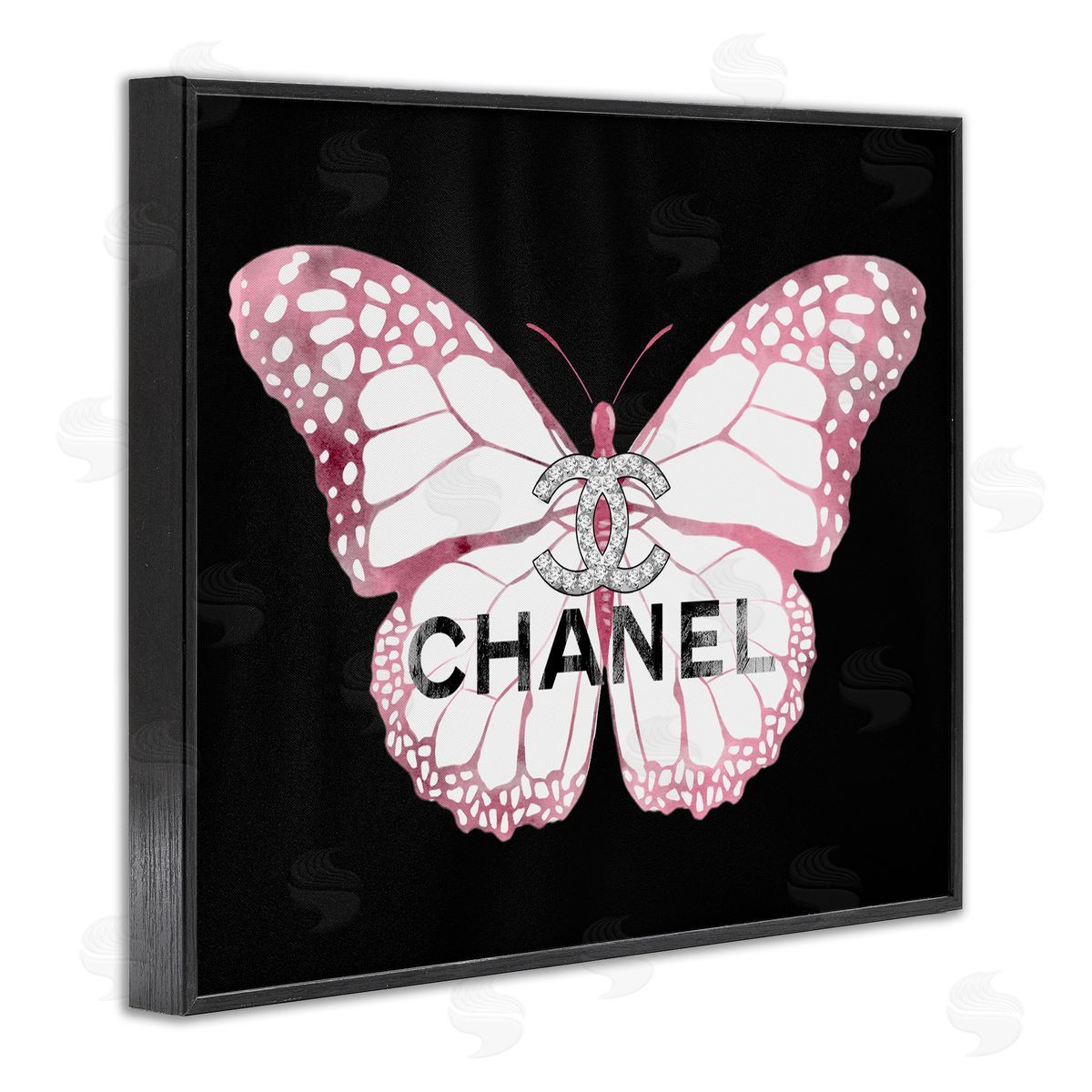 Butterfly Glam Fashion Black Frame Print Wall Art, Home Decor by Ziwei Li