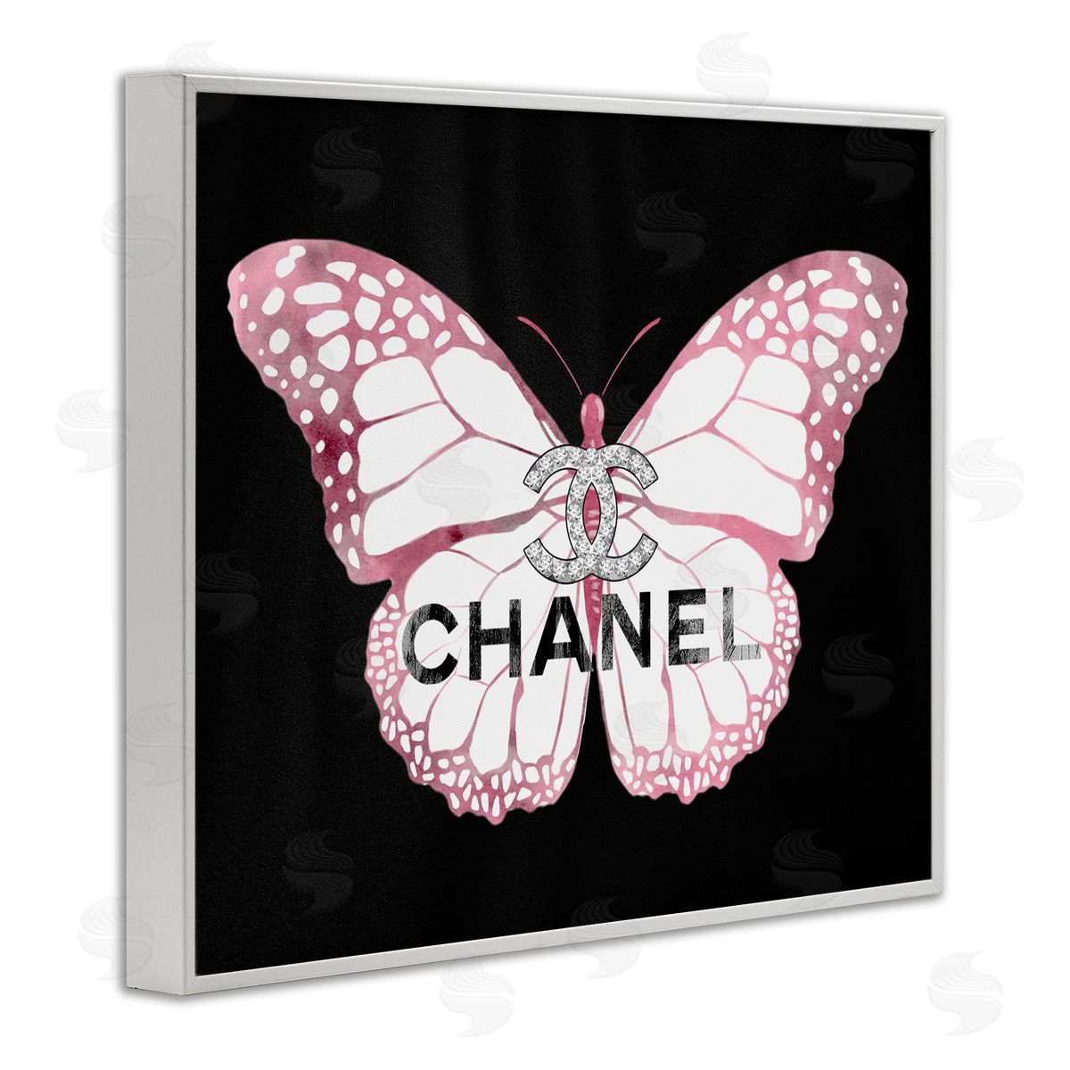 Butterfly Glam Fashion White Frame Print Wall Art, Home Decor by Ziwei Li