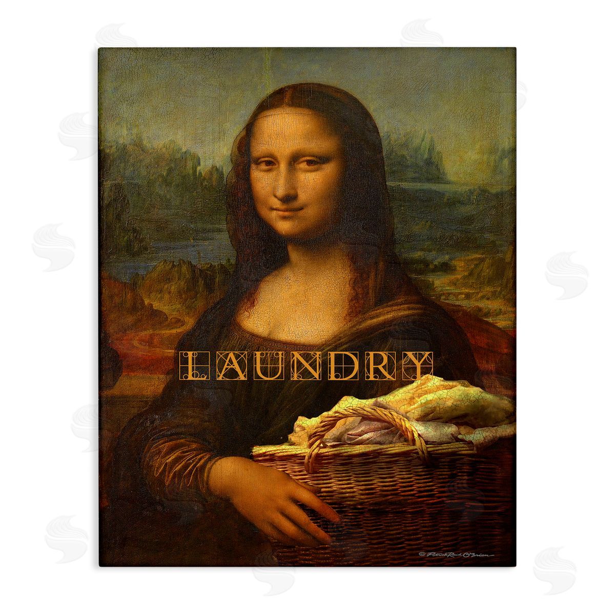 Mona Lisa Laundry Funny Canvas Wall Art, Home Decor by Patrick Reid O'Brien