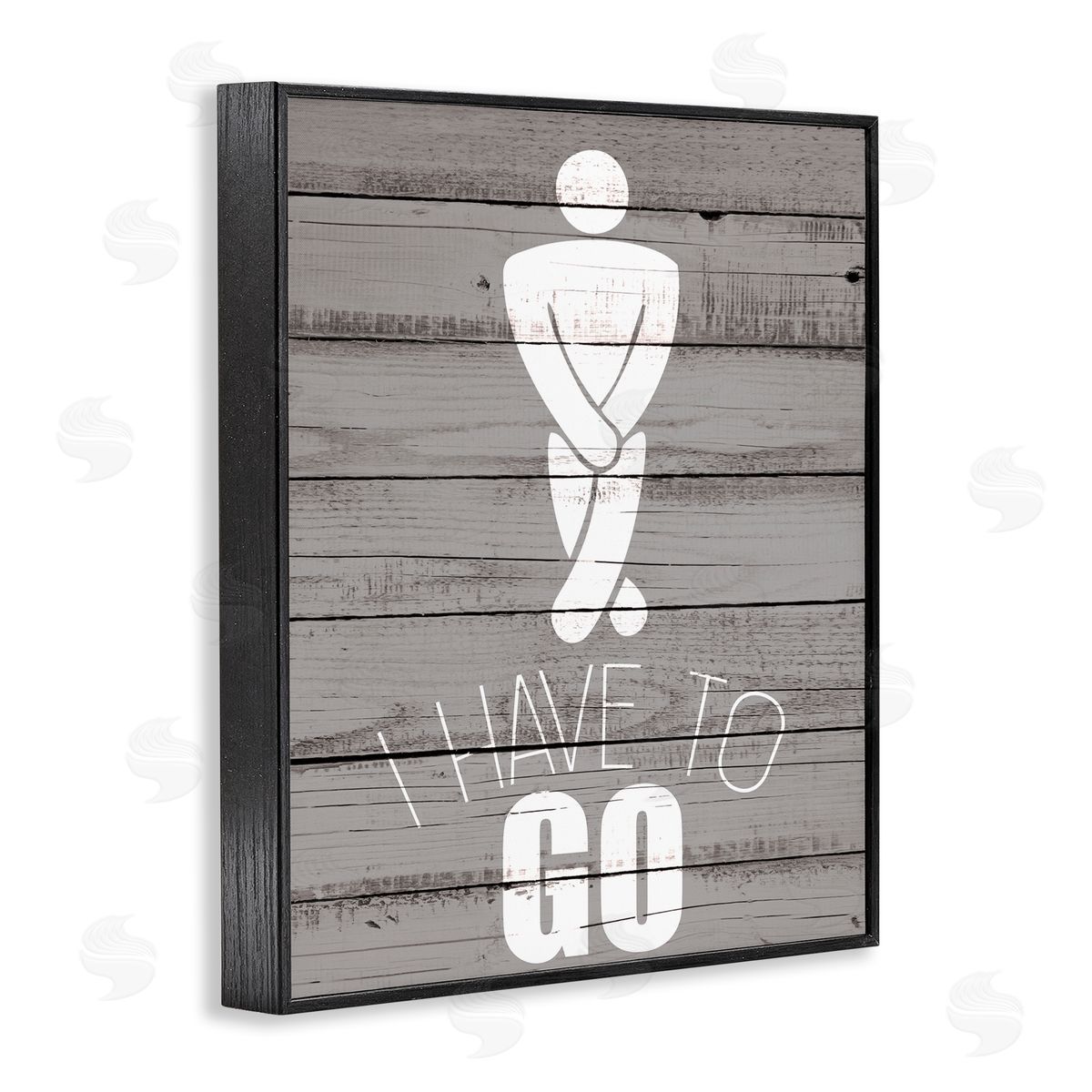 Men's Room Have To Go Black Frame Print Wall Art, Home Decor by Kim Allen