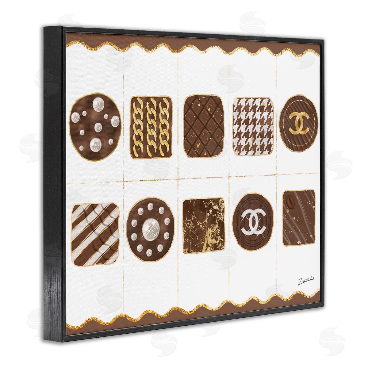 Fashion Brand Candy Box Black Frame Print Wall Art, Home Decor by Ziwei Li