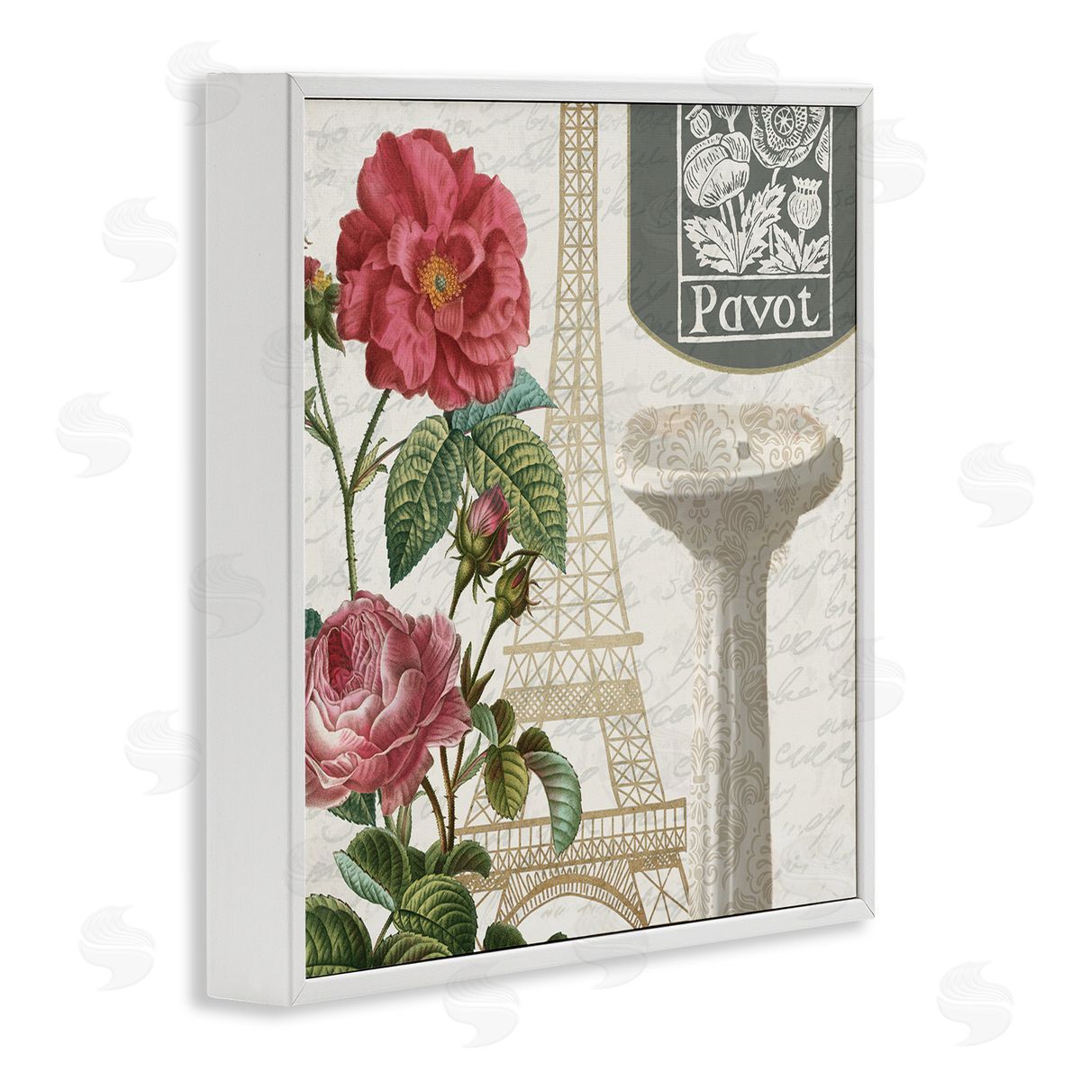 Paris Flower Market Bath Sink White Frame Print Wall Art, Home Decor by Kim Allen