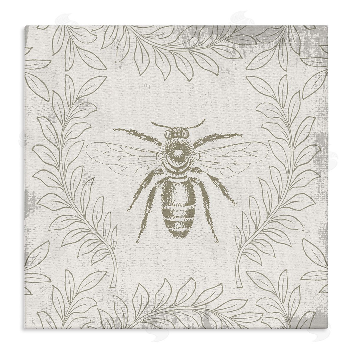 Bee & Floral Pattern Canvas Wall Art, Home Decor by Stupell Studio