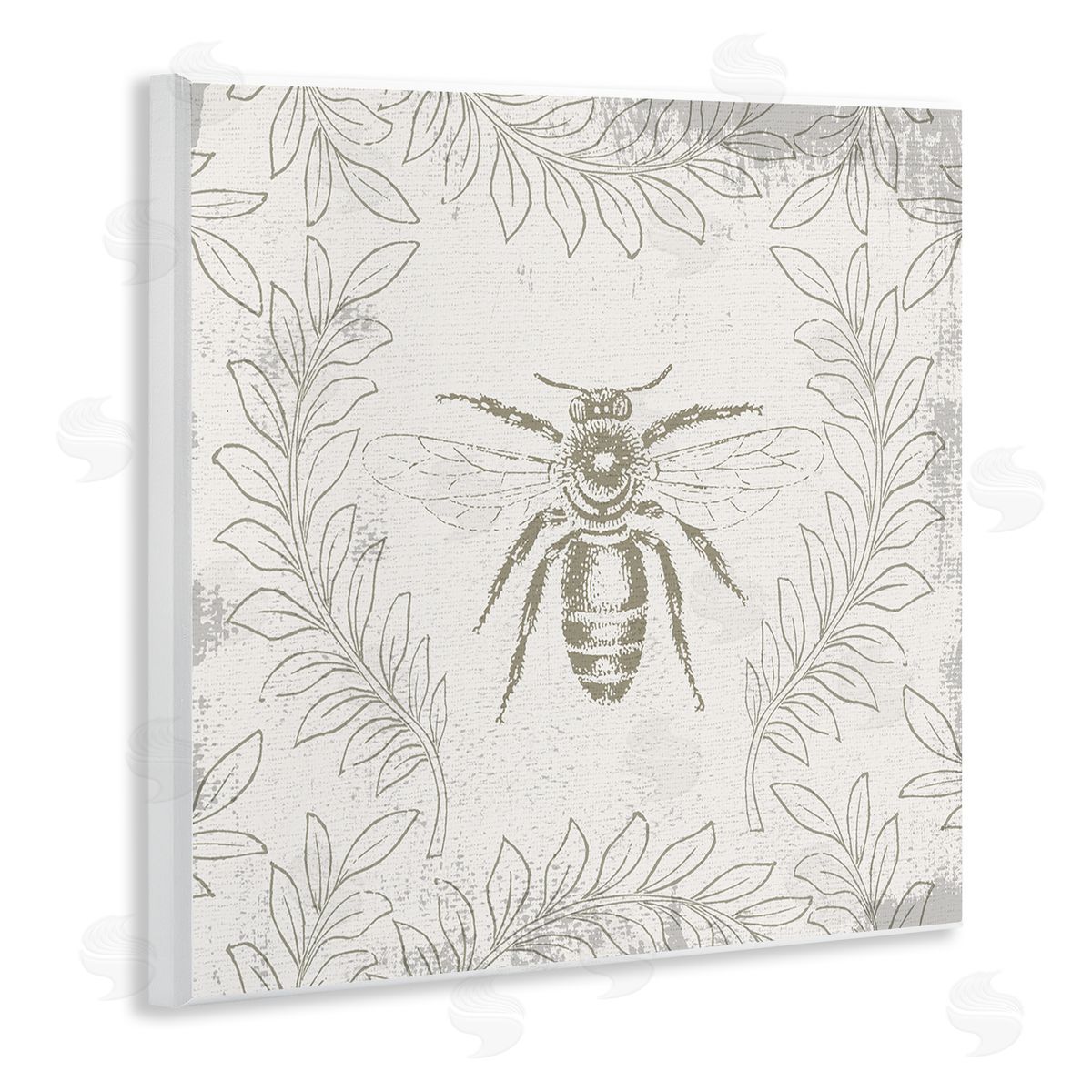 Bee & Floral Pattern Wood Plaque Wall Art, Home Decor by Stupell Studio
