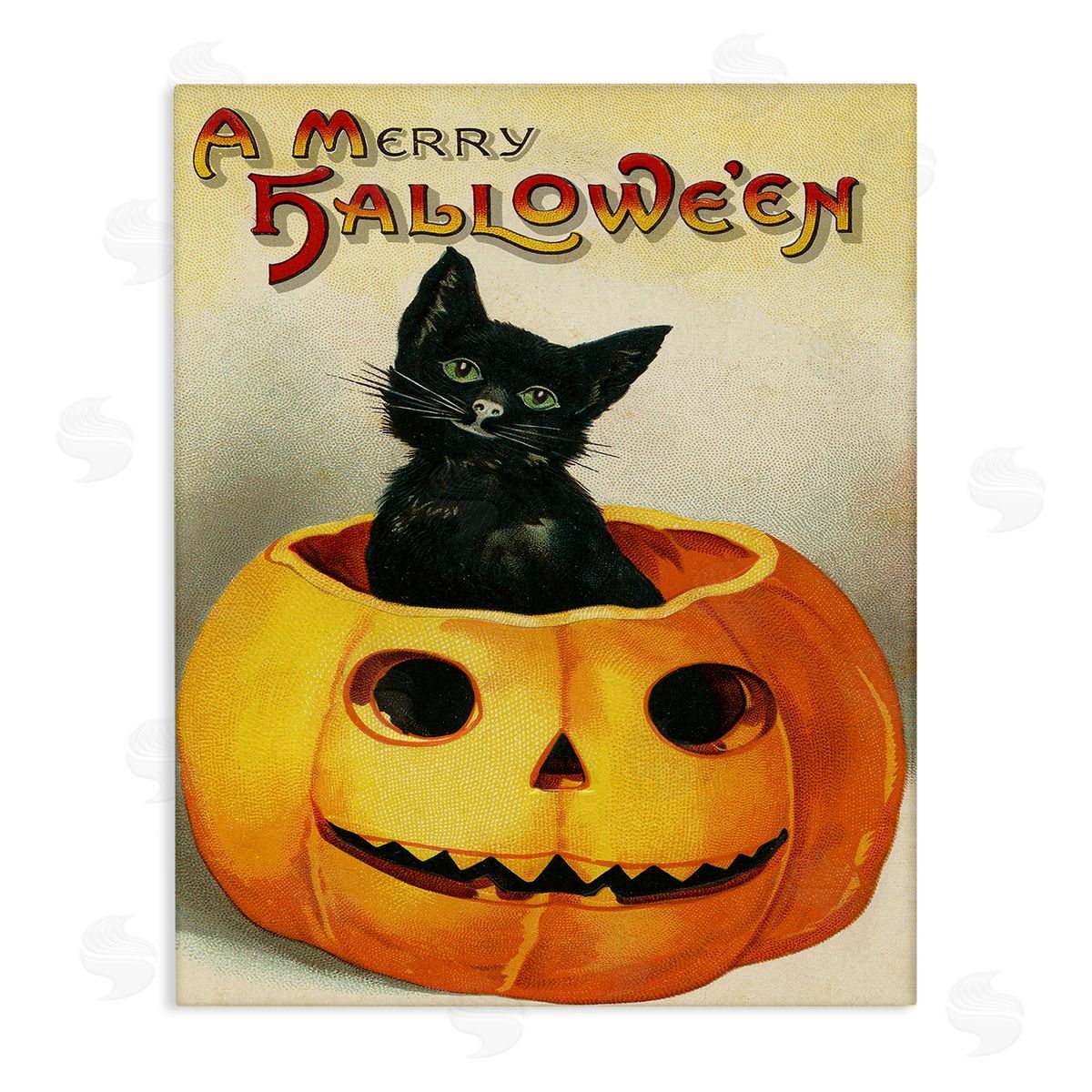A Merry Halloween Vintage Seasonal Canvas Wall Art, Home Decor by Stupell Studio