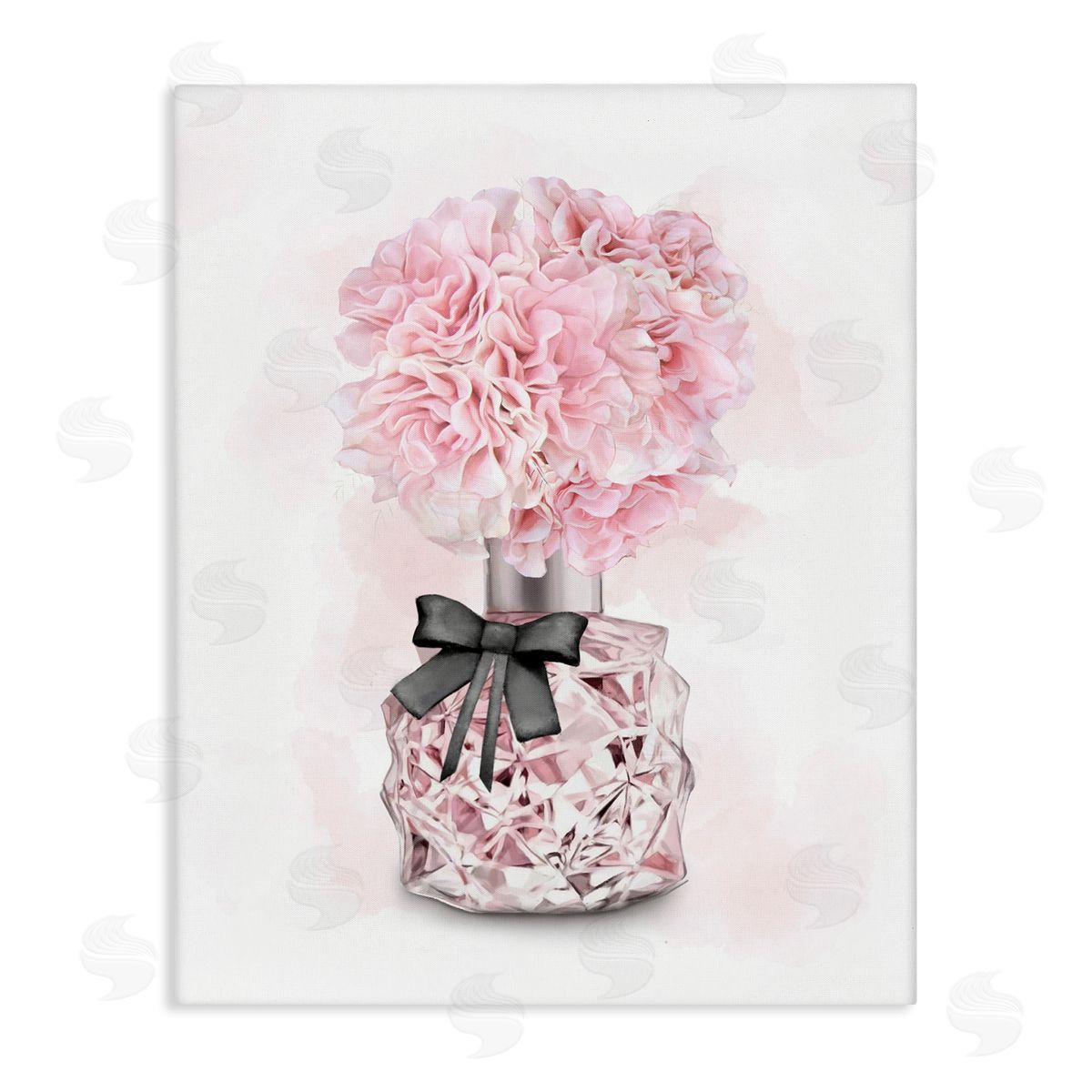 Pink Flower Perfume Bouquet Canvas Wall Art, Home Decor by Ziwei Li