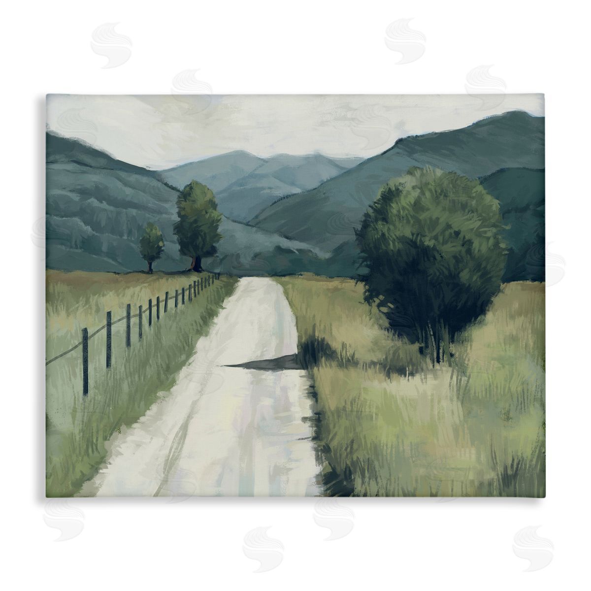 Farmland Fields Green Landscape Canvas Wall Art, Home Decor by Ziwei Li