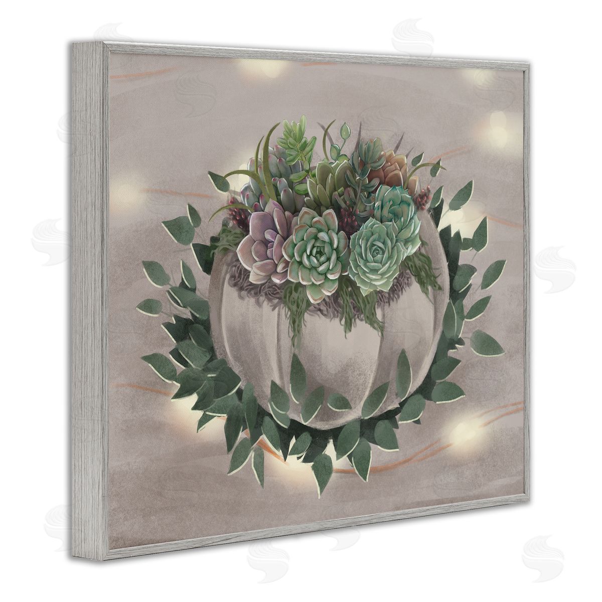 Succulent Bundle Green Purple Grey Frame Print Wall Art, Home Decor by Ziwei Li