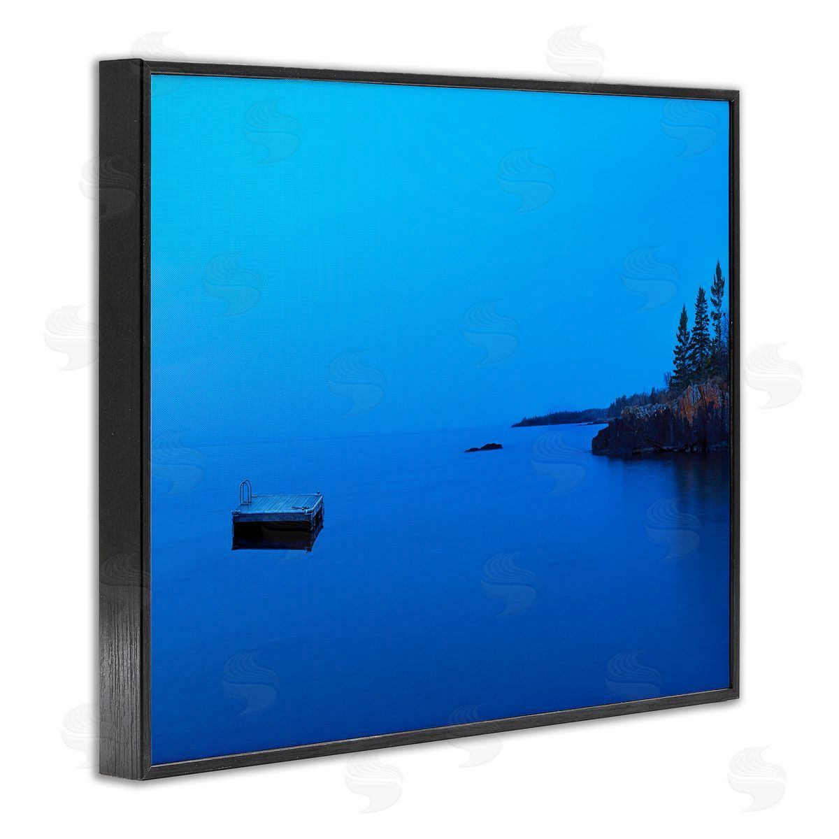 Lake Shore Landscape Photograph Black Frame Print Wall Art, Home Decor by James McLoughlin