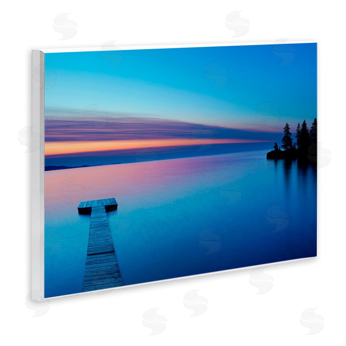 Lake Shore Dock Photograph Wood Plaque Wall Art, Home Decor by James McLoughlin