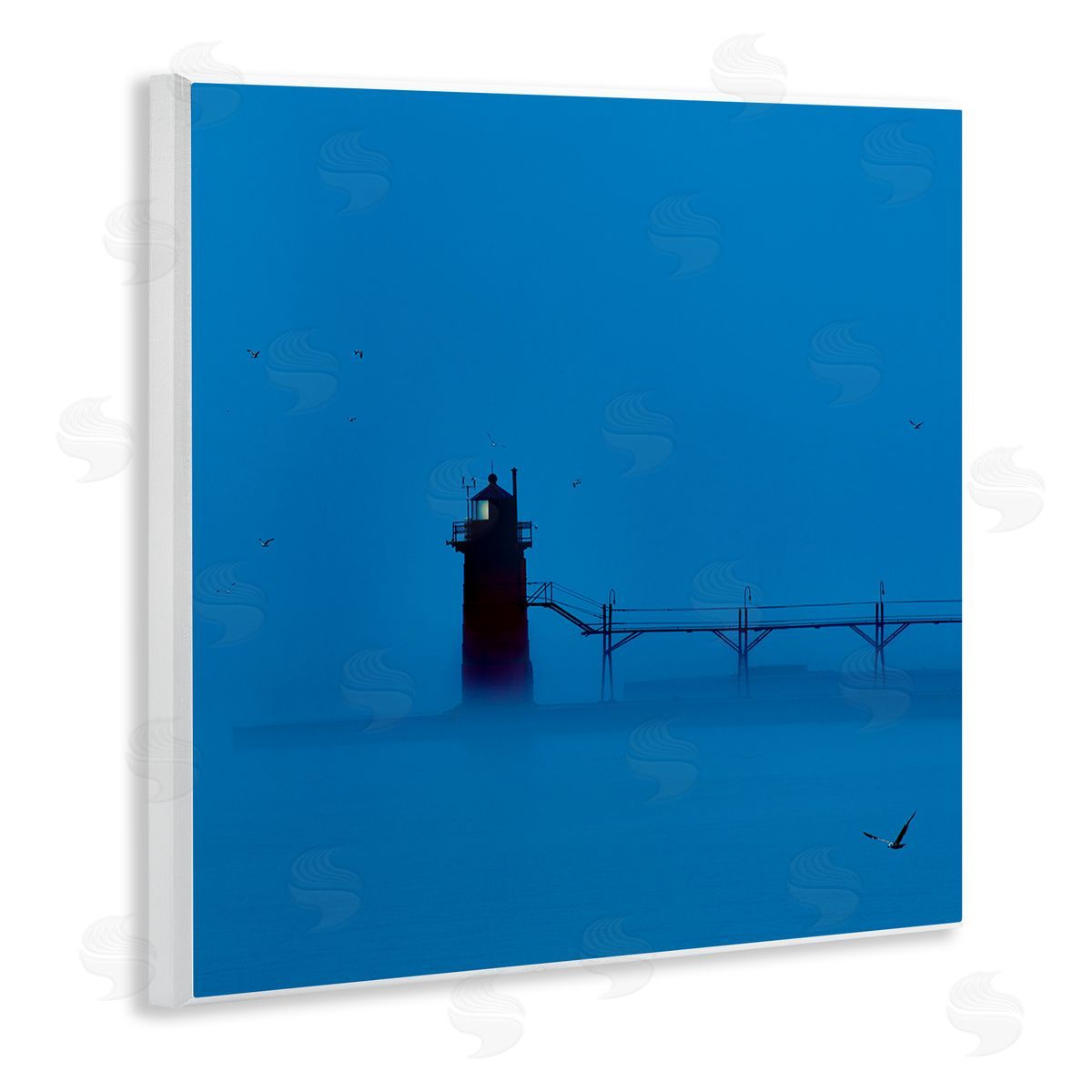 Lighthouse Silhouette Photograph Wood Plaque Wall Art, Home Decor by James McLoughlin