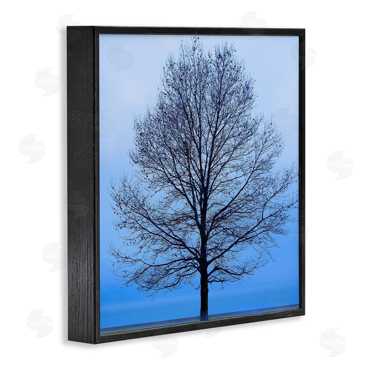 Winter Tree Blue Sky Black Frame Print Wall Art, Home Decor by James McLoughlin