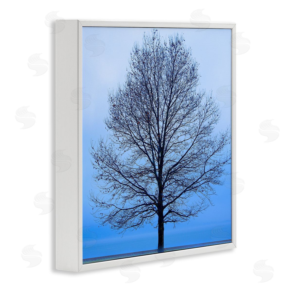 Winter Tree Blue Sky White Frame Print Wall Art, Home Decor by James McLoughlin