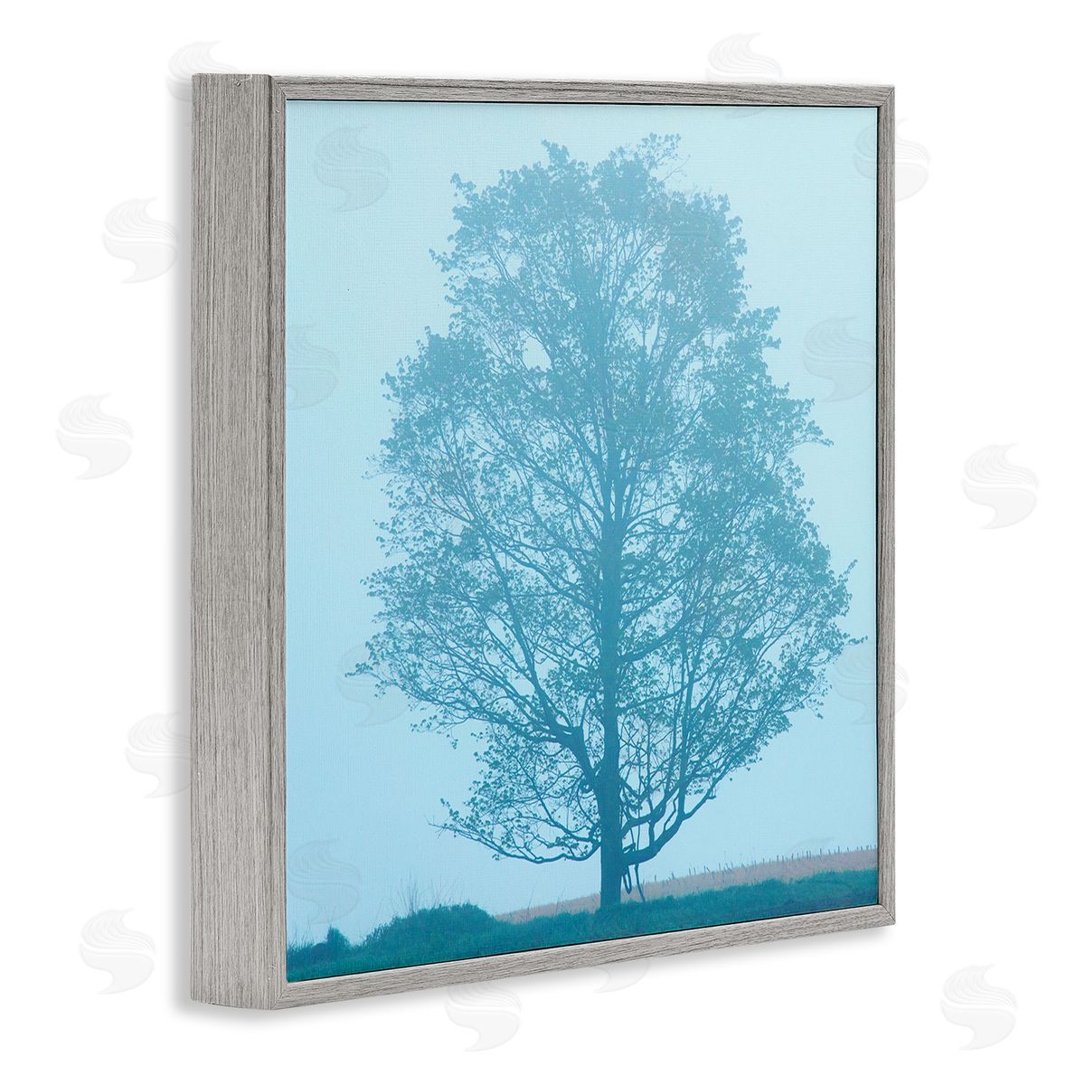 Spring Tree Blue Sky Grey Frame Print Wall Art, Home Decor by James McLoughlin
