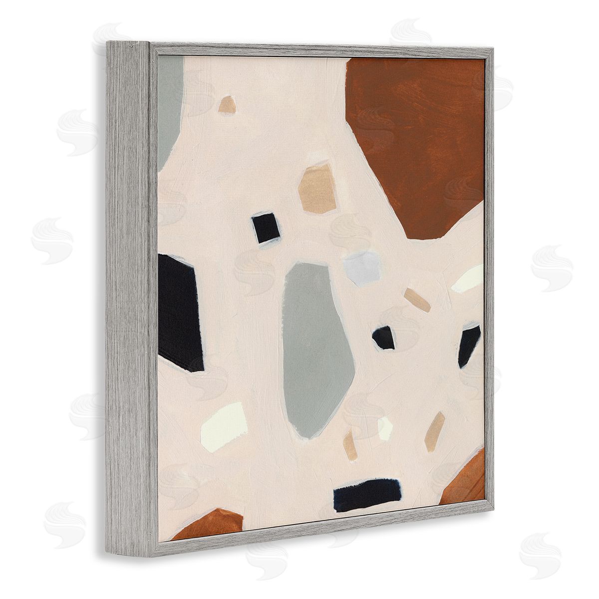 Abstract Shards Pink Blue Grey Frame Print Wall Art, Home Decor by Victoria Borges